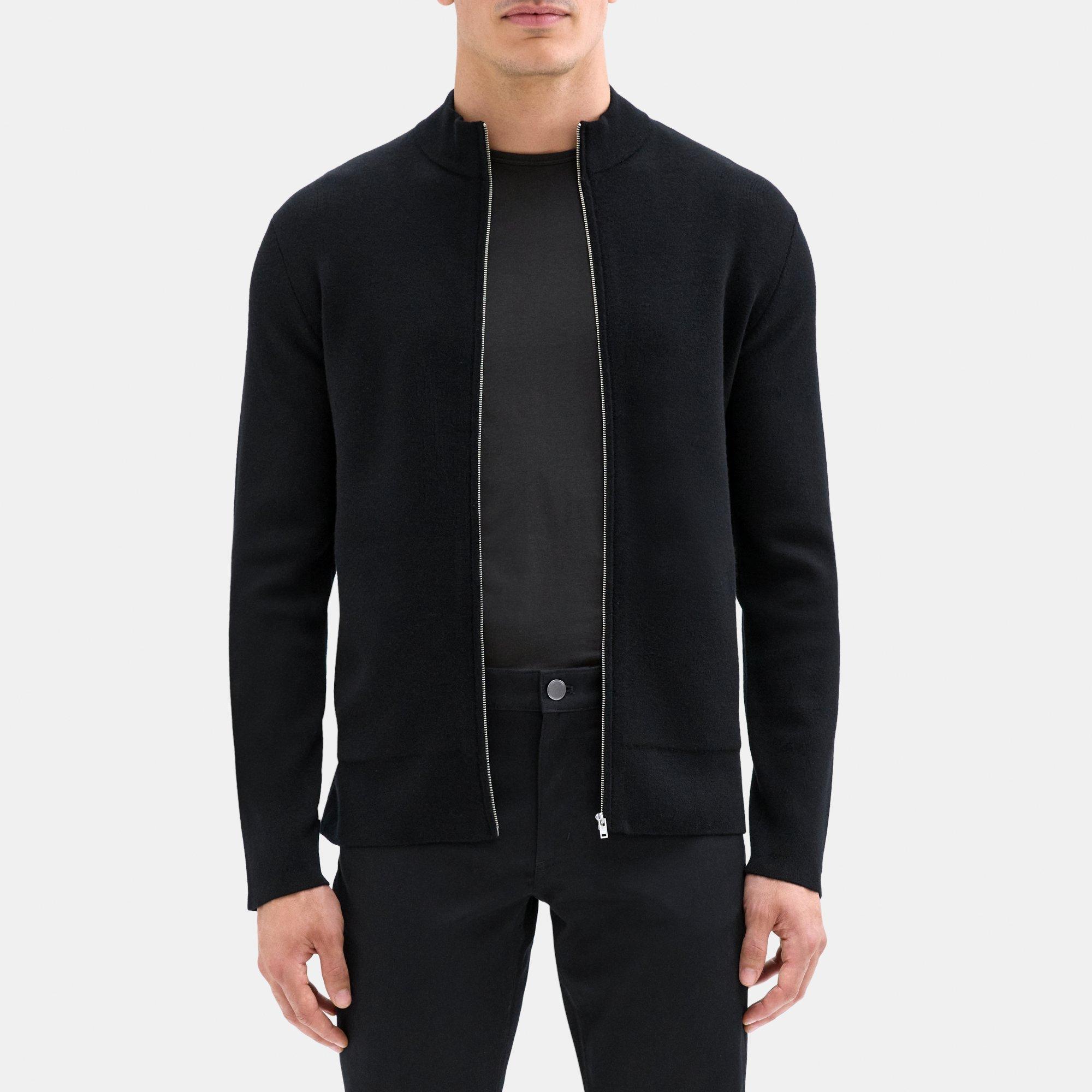 Merino Wool Zip Up Cardigan Theory Outlet