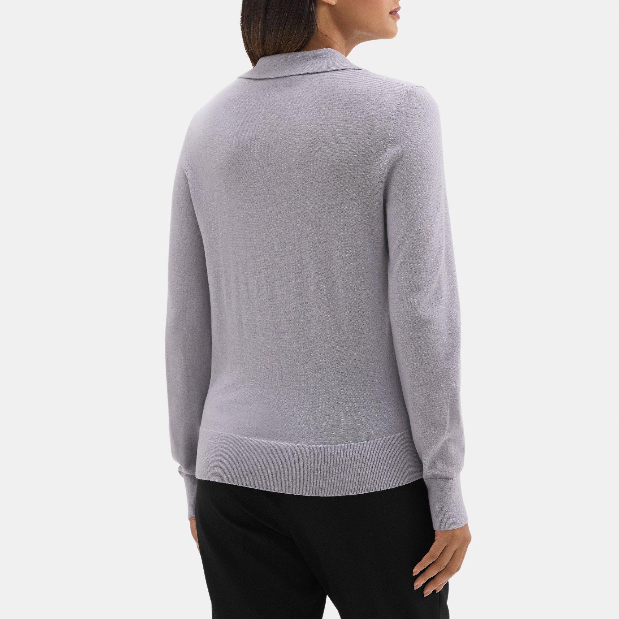 Fine Merino Wool Collared Sweater | Theory Outlet