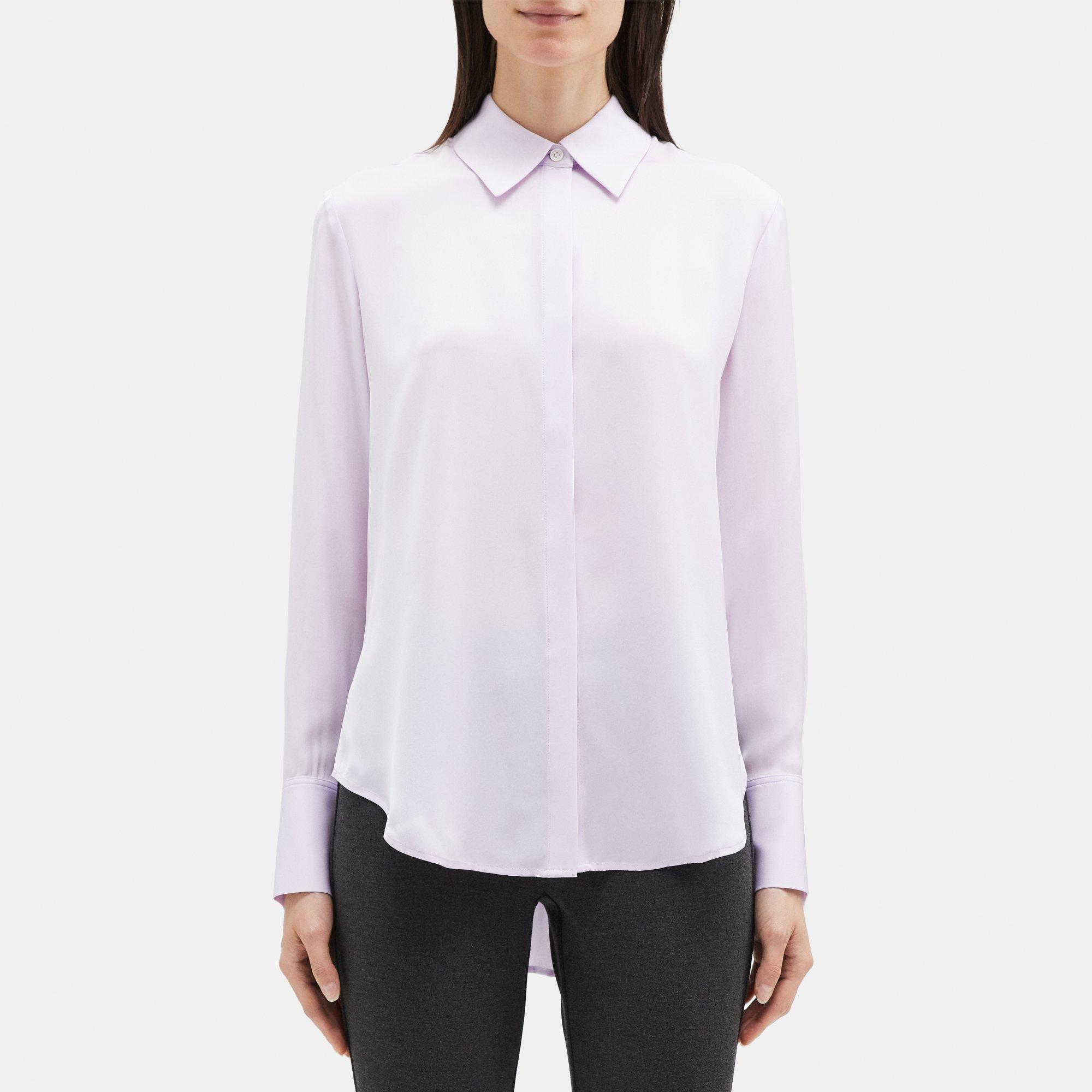 Theory Relaxed Shirt in Silk Georgette