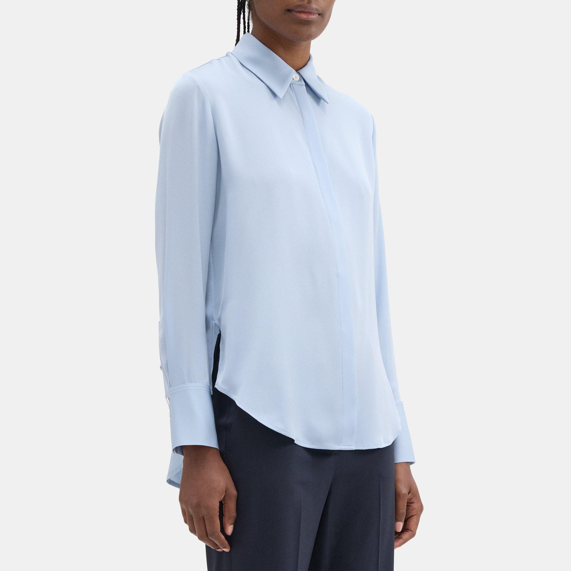 Silk Georgette Relaxed Shirt | Theory Outlet