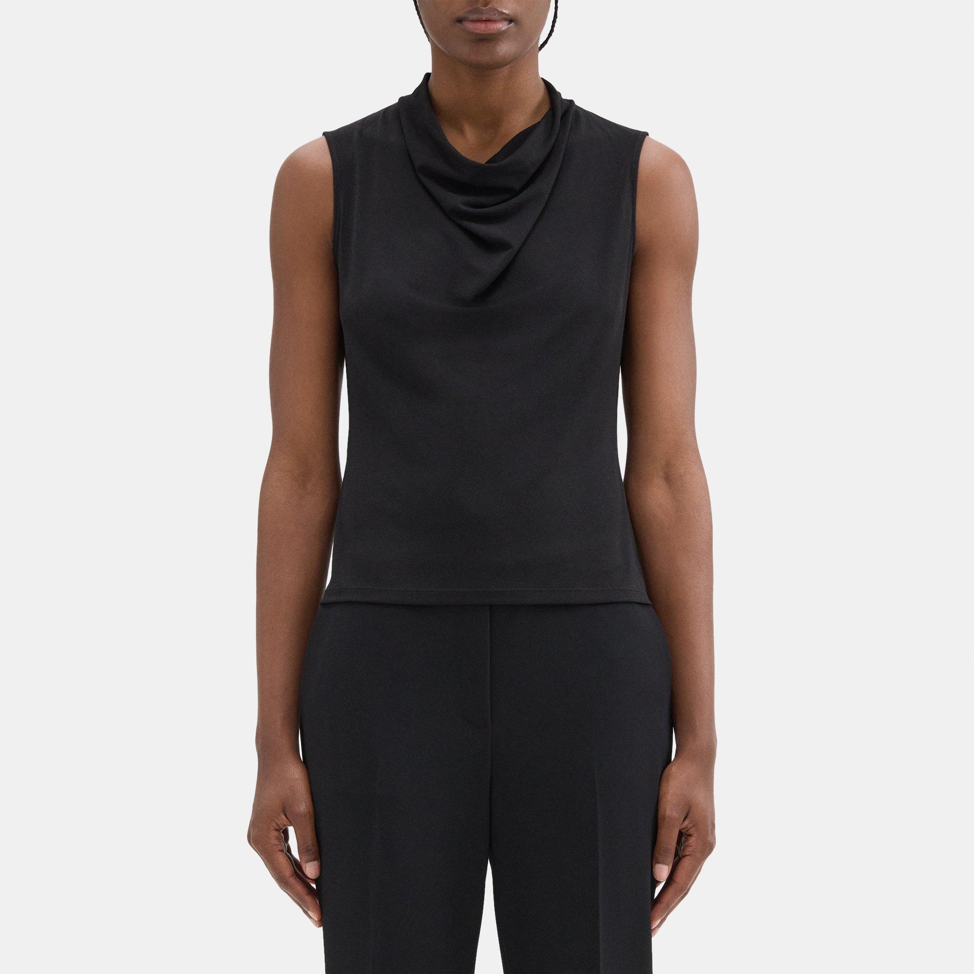 Satin Cowl-Neck Top | Theory Outlet