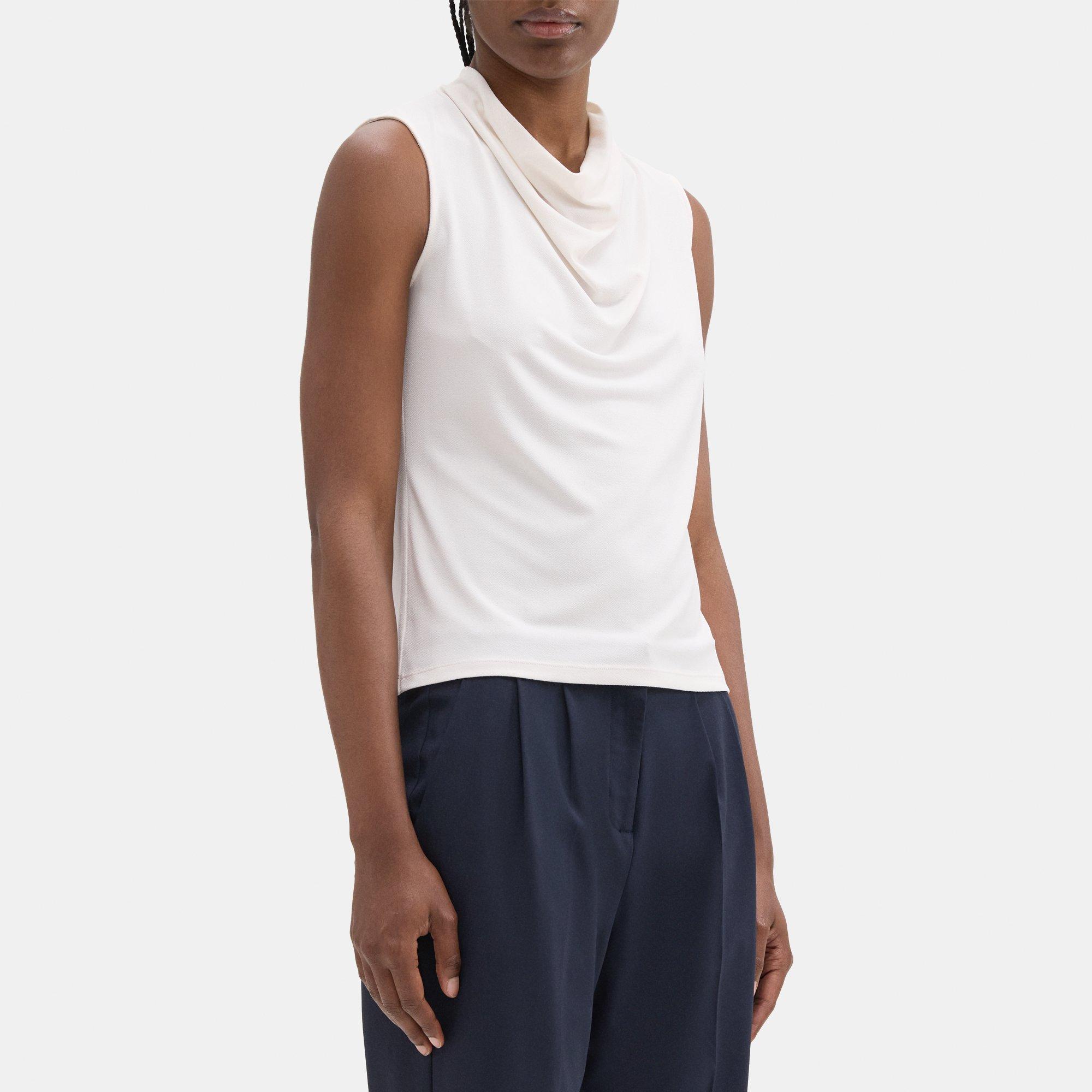 Satin Cowl-Neck Top | Theory Outlet