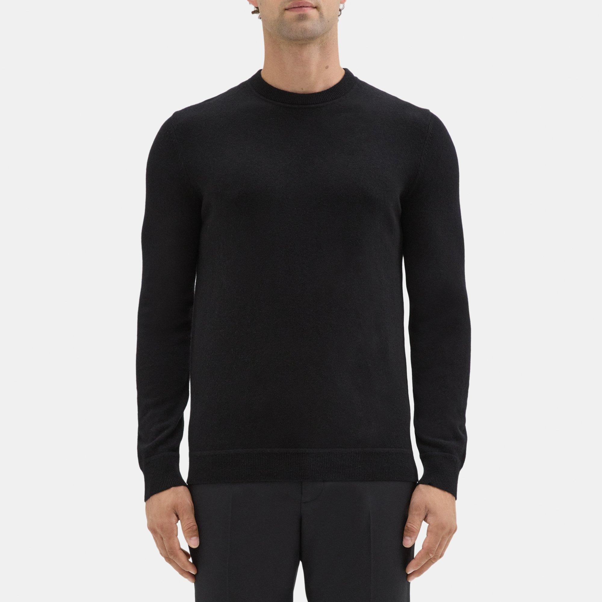 띠어리 Theory Crewneck Sweater in Cashmere,BLACK