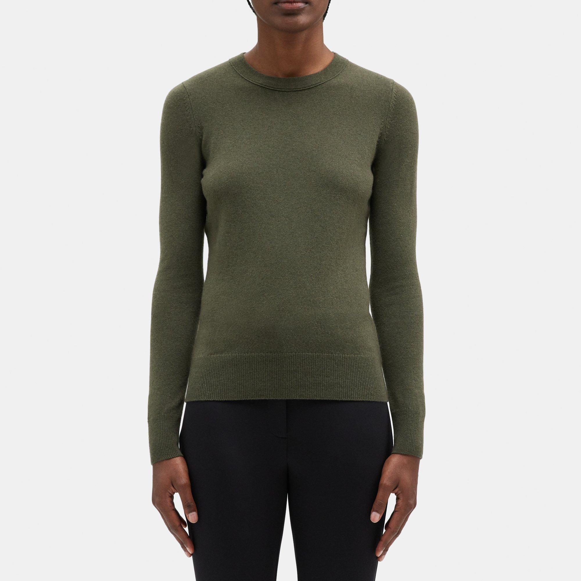 띠어리 Theory Crewneck Sweater in Cashmere,GRAPE LEAF