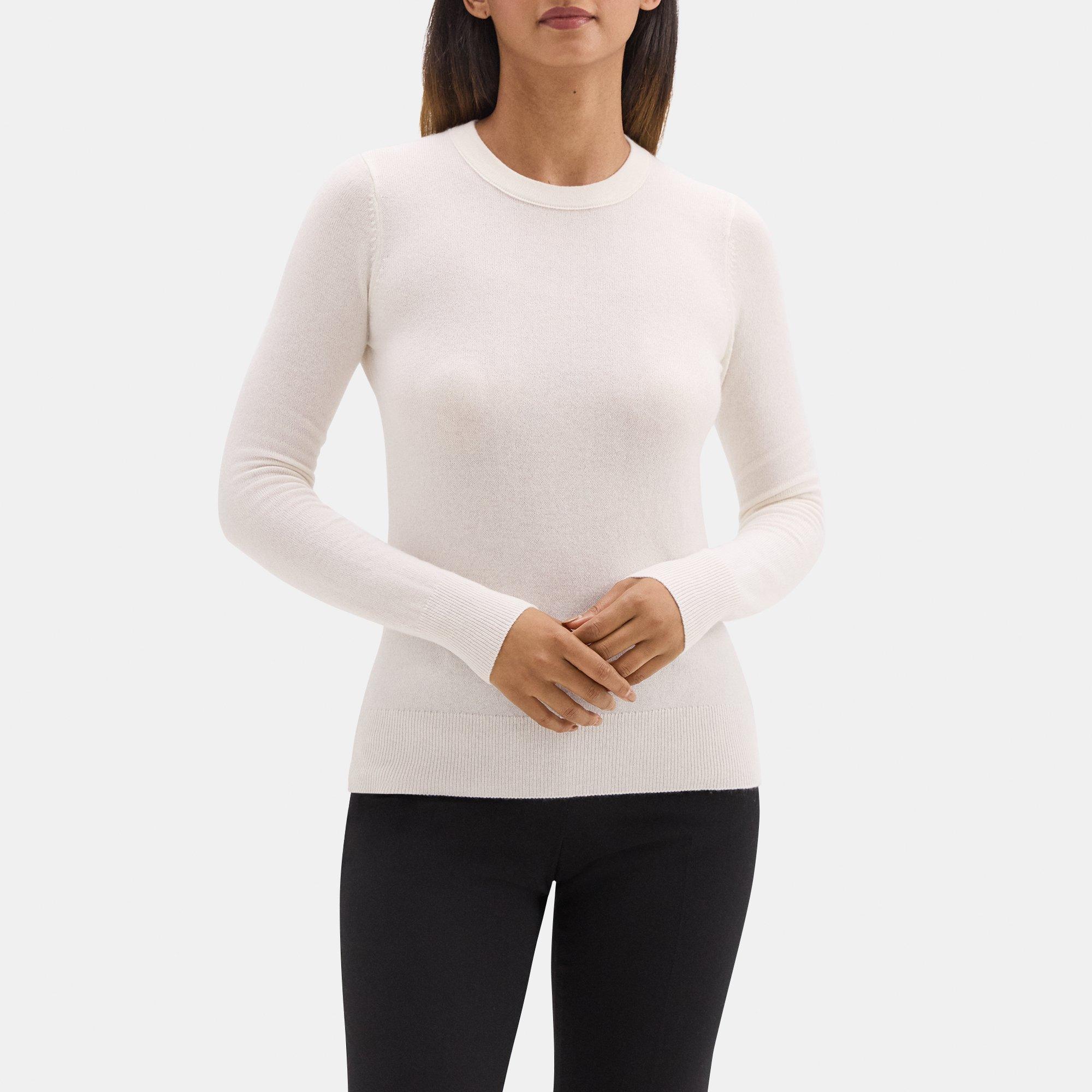 띠어리 Theory Crewneck Sweater in Cashmere,IVORY