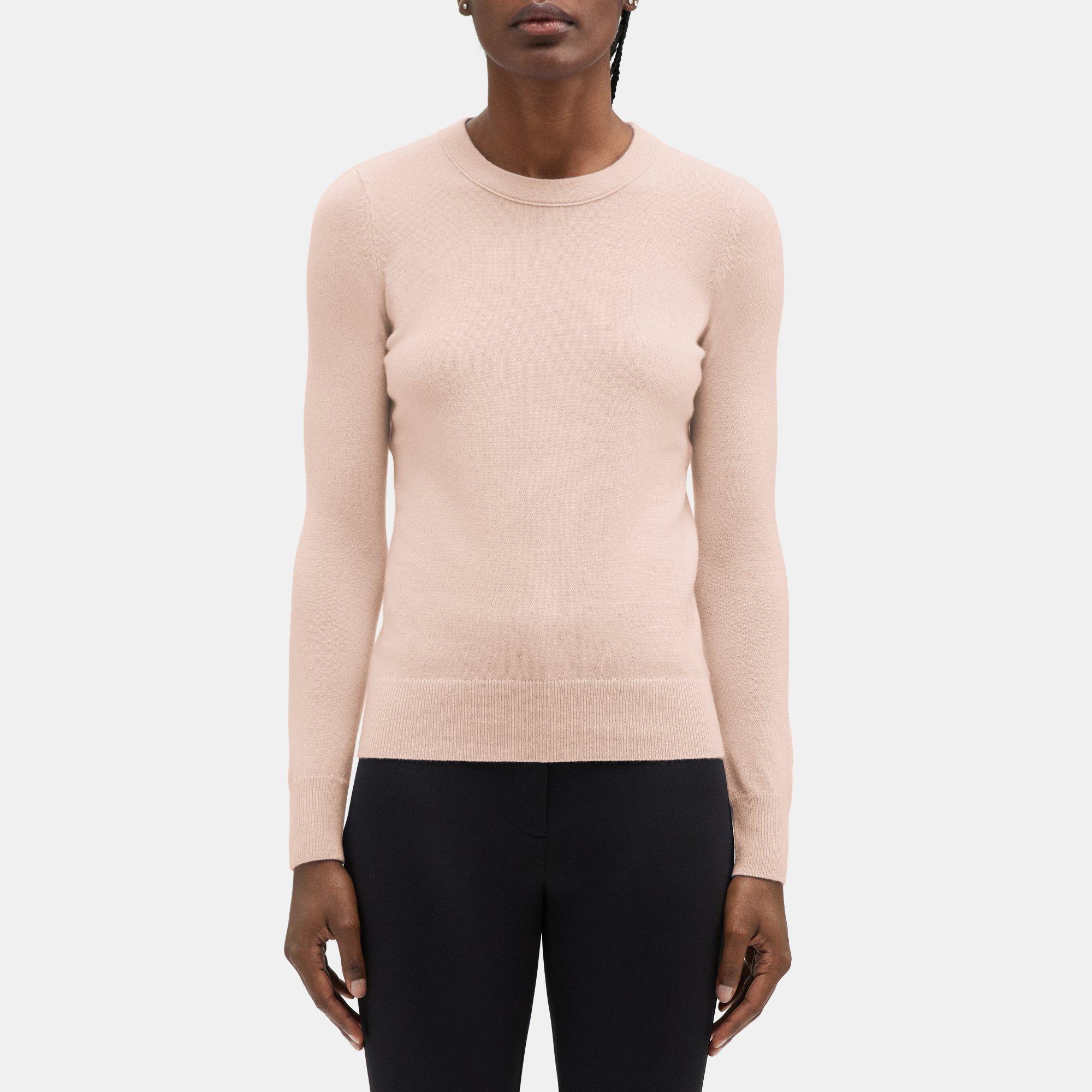 띠어리 Theory Crewneck Sweater in Cashmere,MALLOW