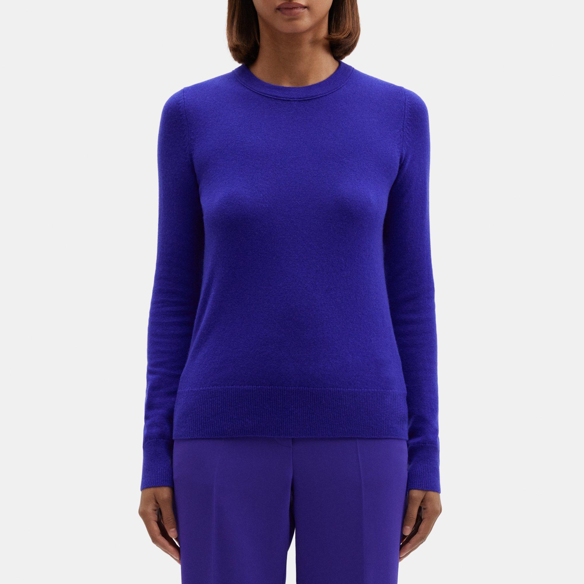 띠어리 Theory Crewneck Sweater in Cashmere,BLUE IRIS