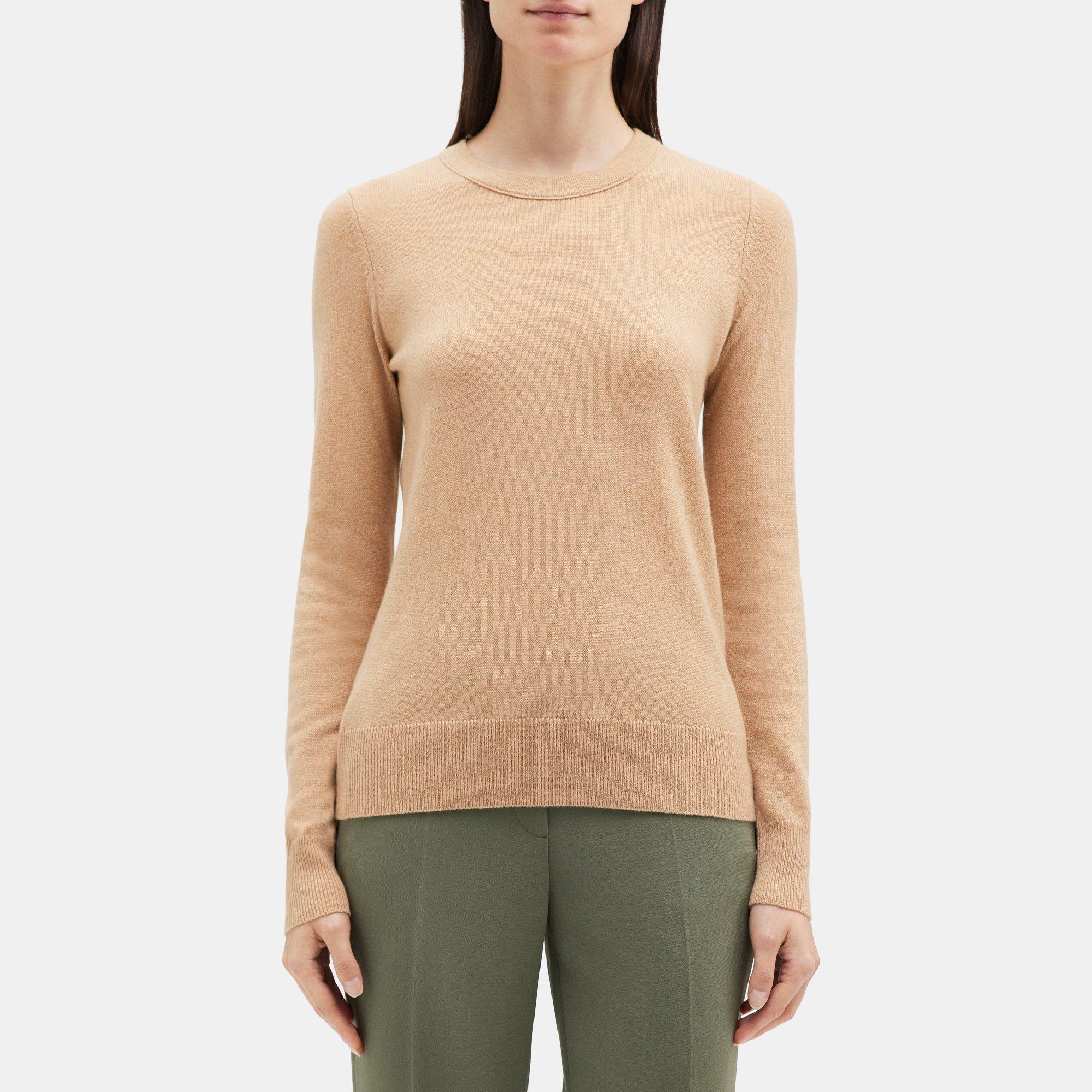 띠어리 Theory Crewneck Sweater in Cashmere,MEDIUM CAMEL