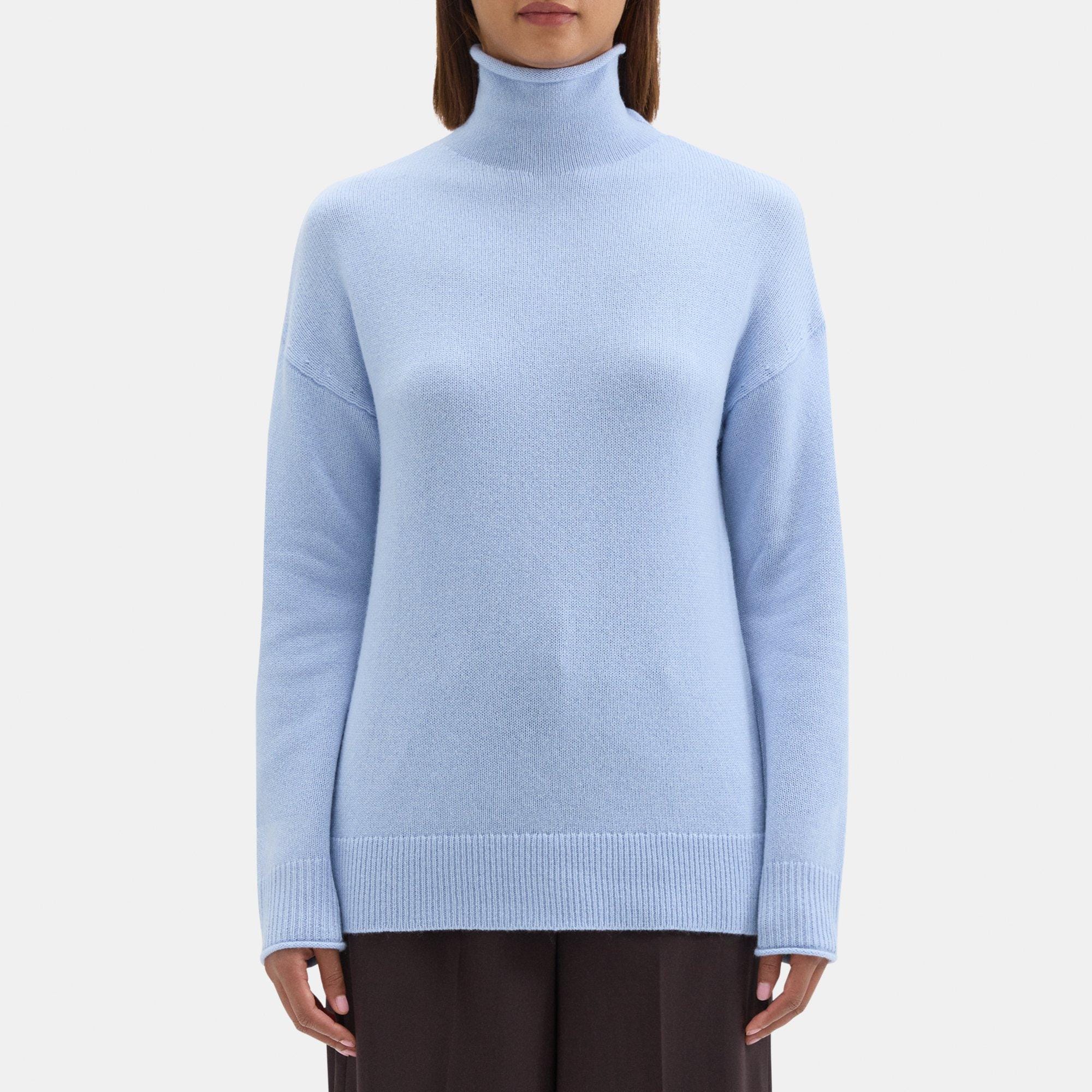 띠어리 Theory Slouchy Turtleneck Sweater in Cashmere,BAYOU