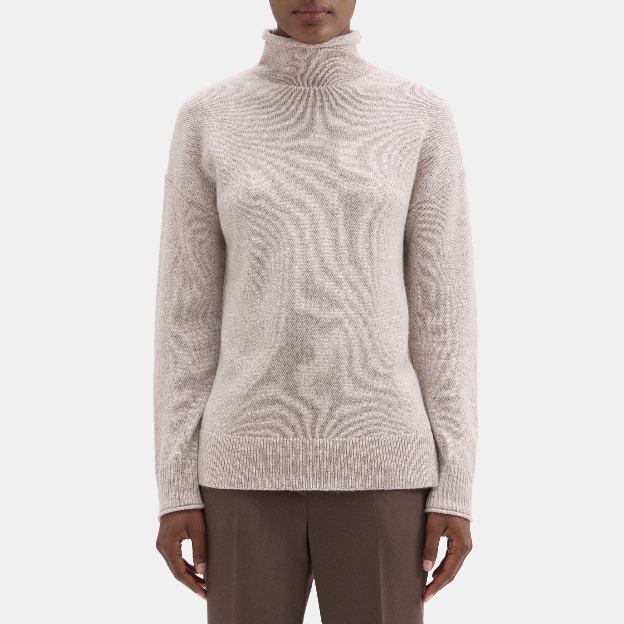 Vince White Slim Fit Turtleneck Sweater