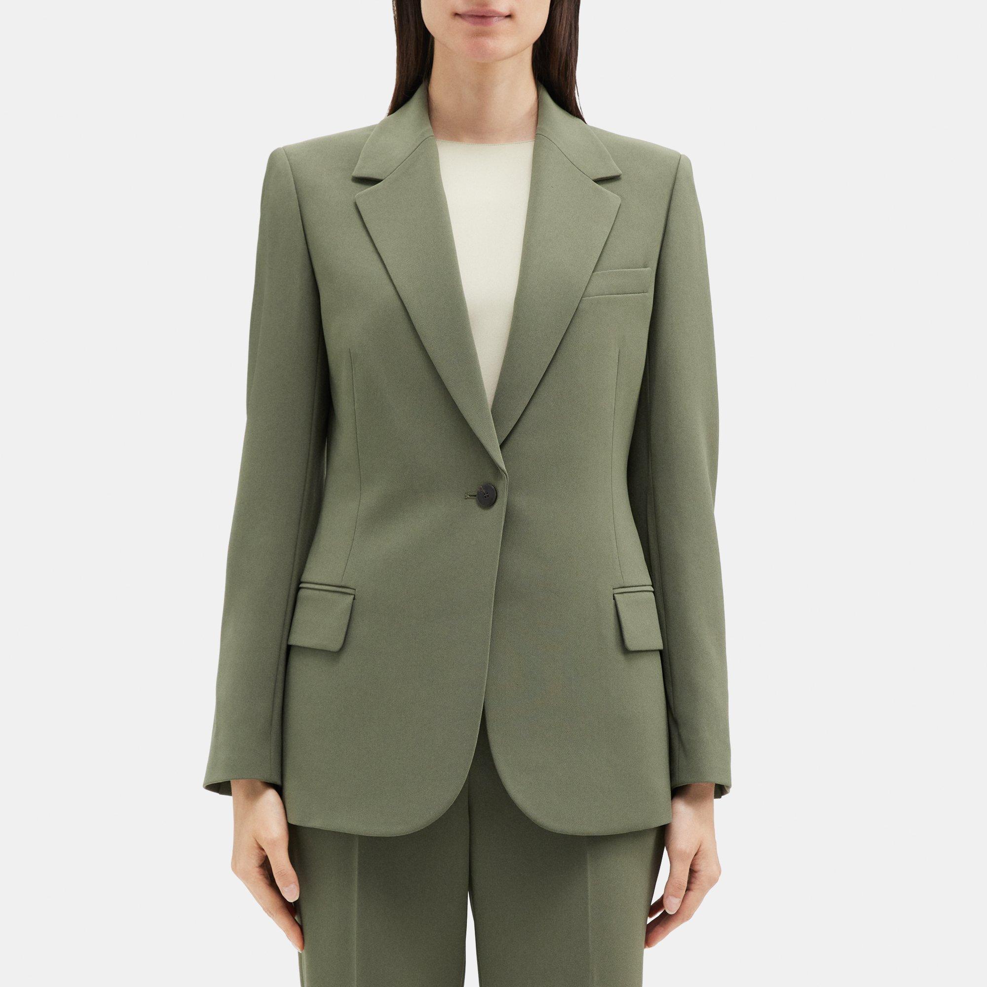 The Row Ciel Wool-Blend Crepe Blazer  Power dressing, Blazer, Crepe blazer