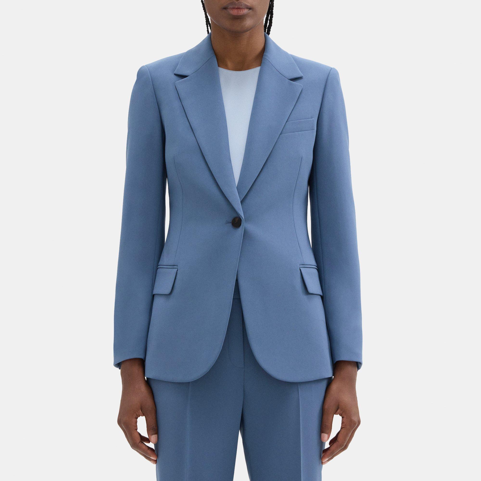 Crepe Fitted Blazer | Theory Outlet