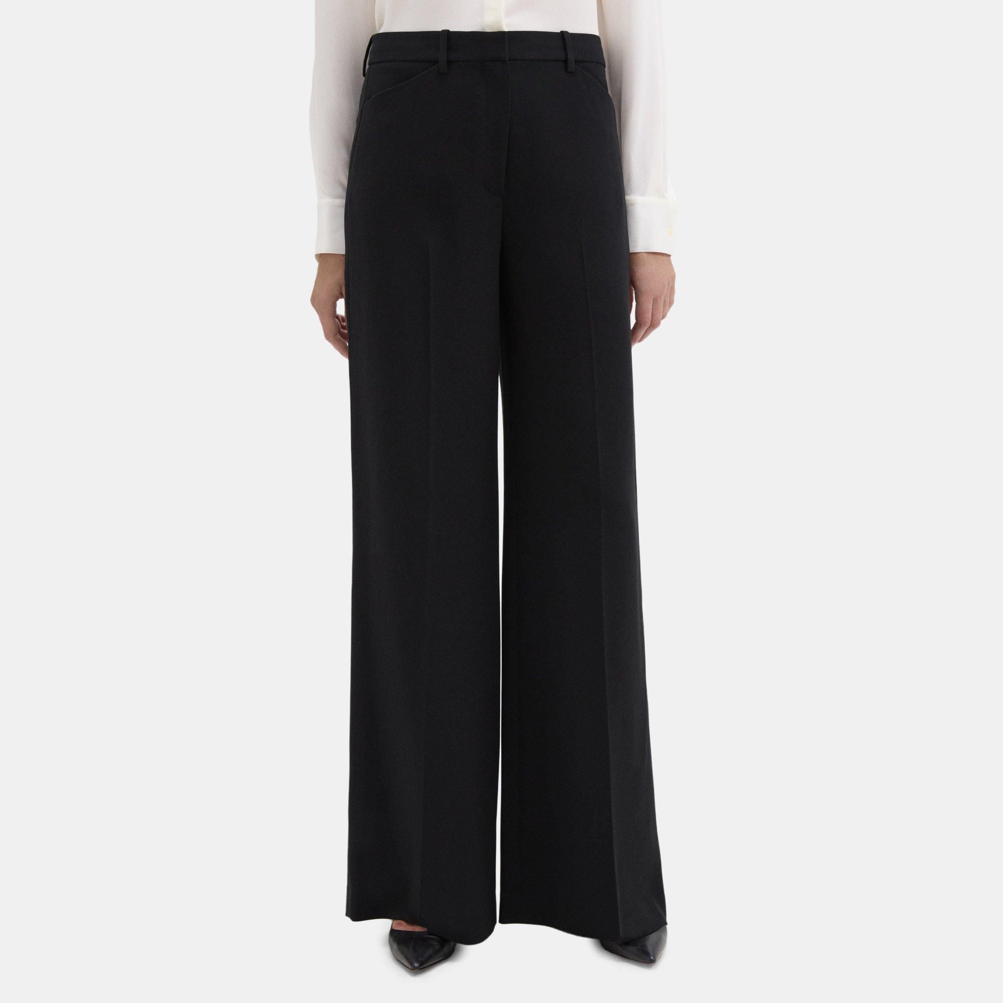 Theory Wide-Leg Pant in Crepe