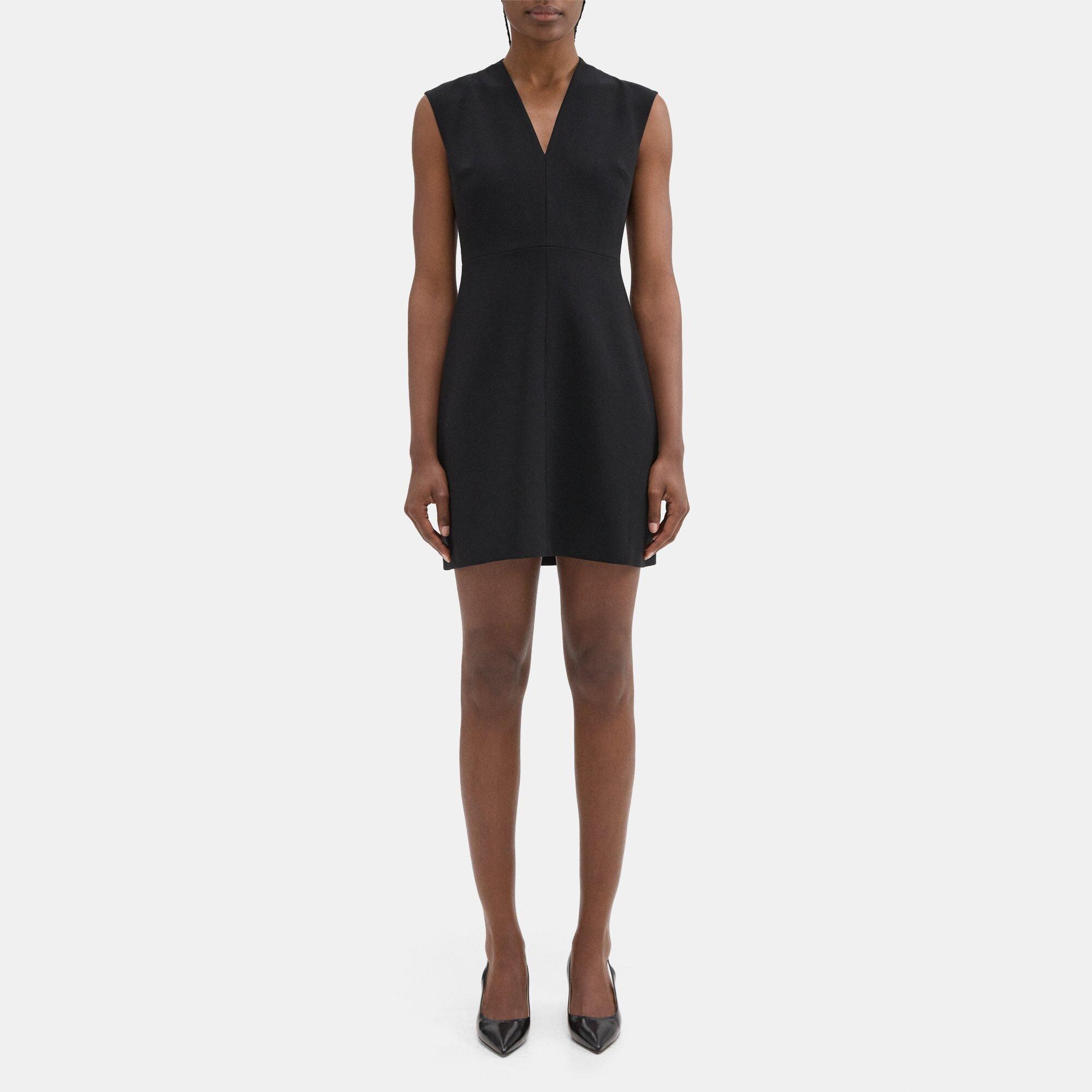Theory Sleeveless A-Line Dress in Crepe