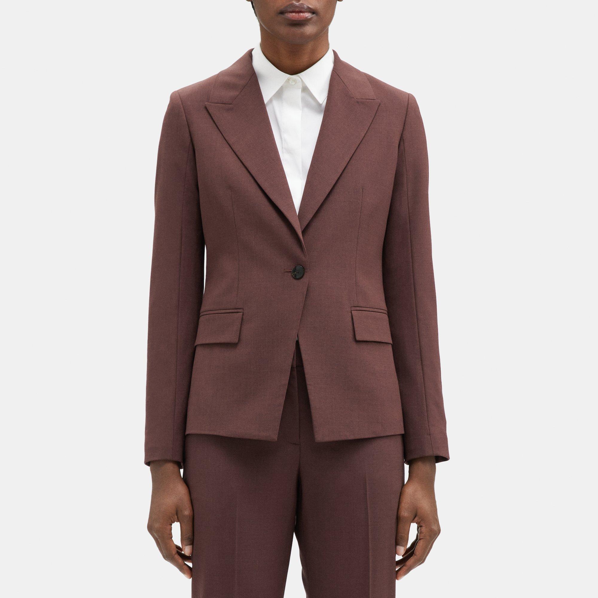 띠어리 Theory Angled Blazer in Sevona Stretch Wool,COPPER RUST