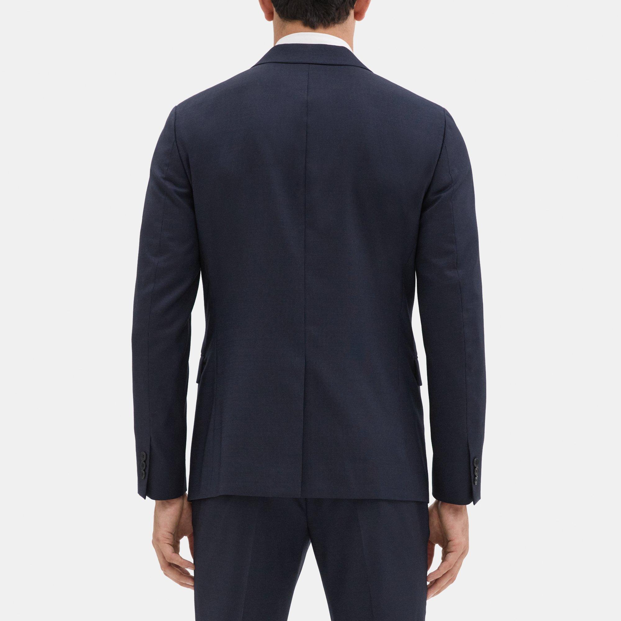 Unstructured Suit Jacket in Pinstripe Wool