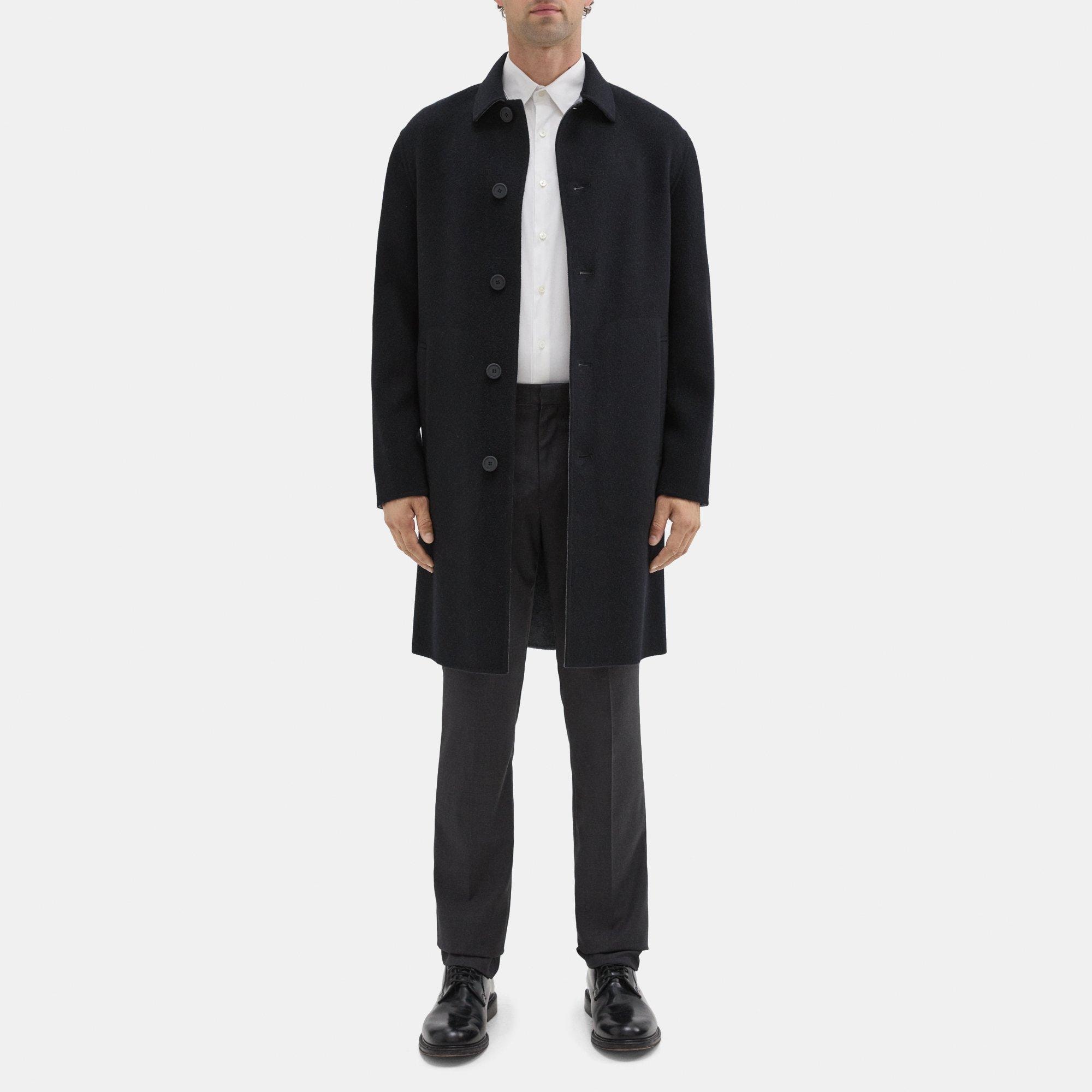 띠어리 Theory Caban Coat in Double-Face Wool-Cashmere,BLACK/DARK GREY MELANGE