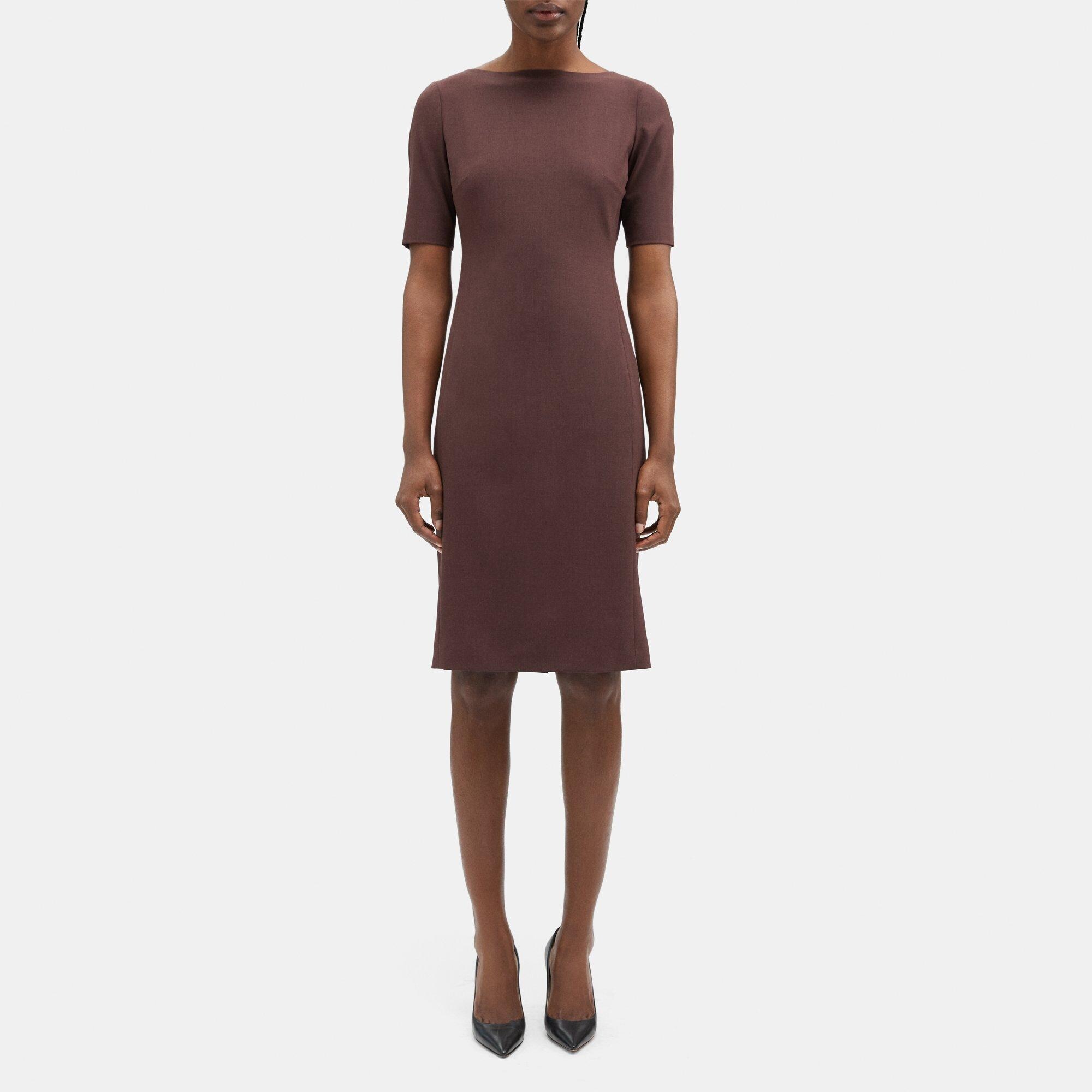 띠어리 Theory Sheath Dress in Sevona Stretch Wool,COPPER RUST