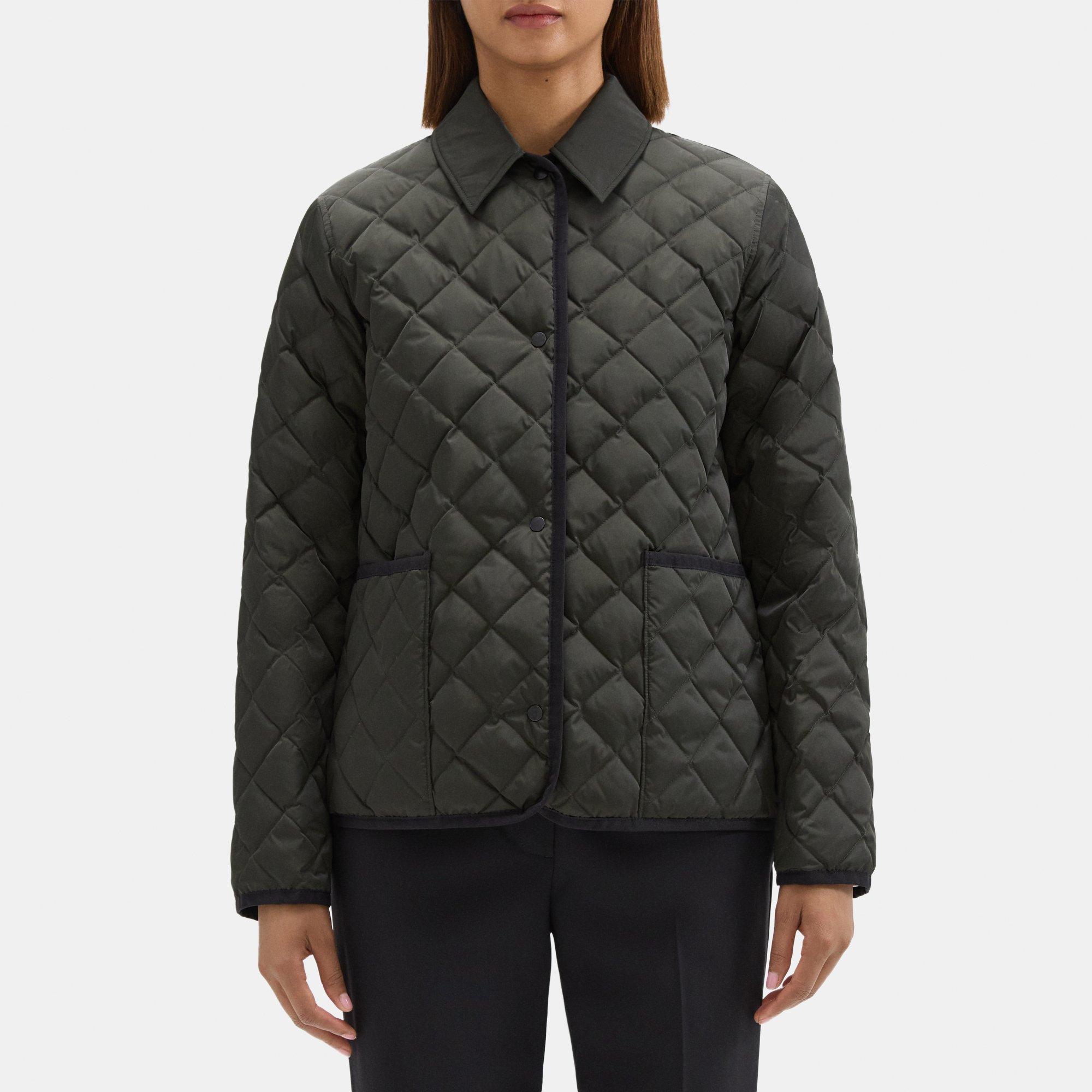 Taffeta Quilted Shirt Jacket | Theory Outlet