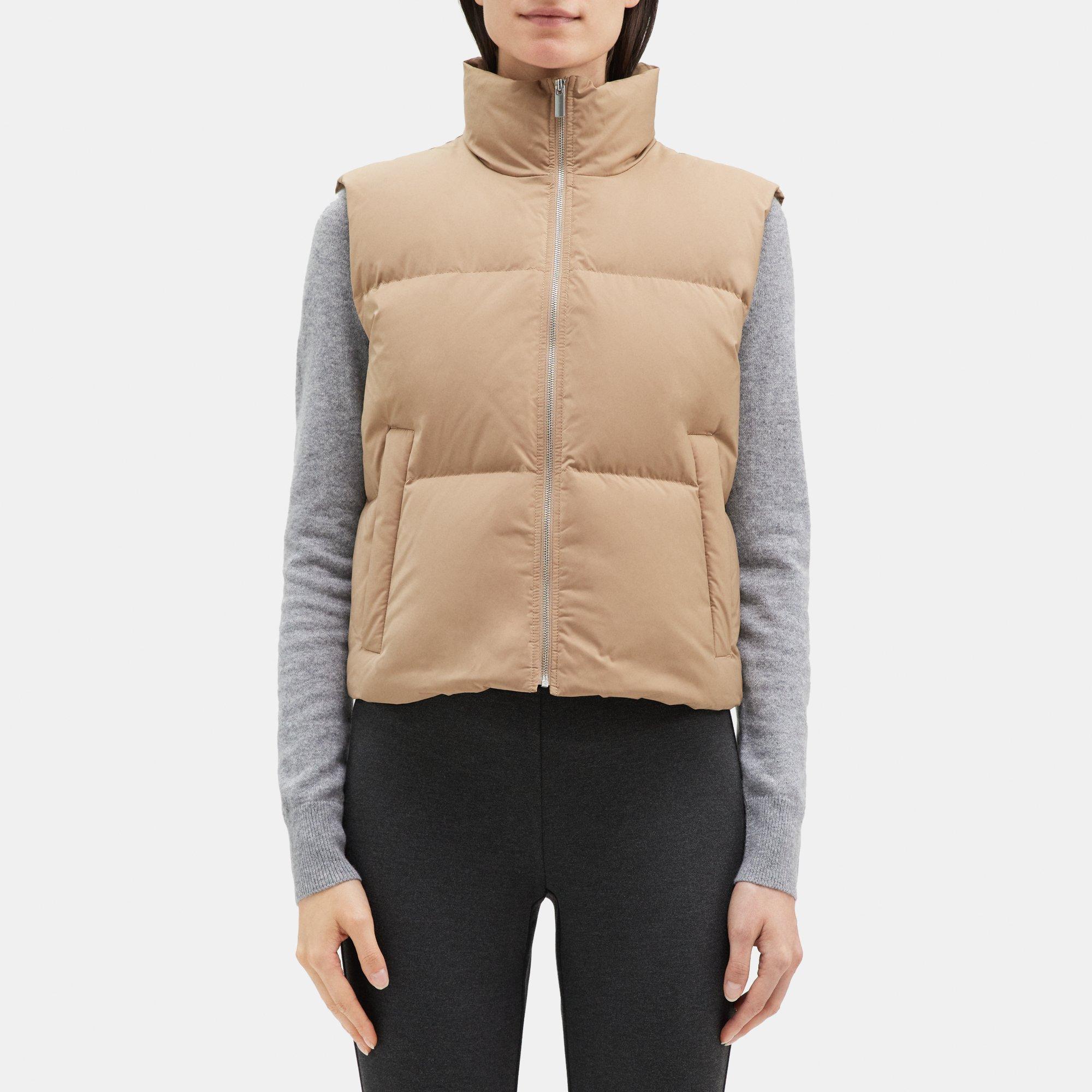 City Poly Cropped Puffer Vest | Theory Outlet