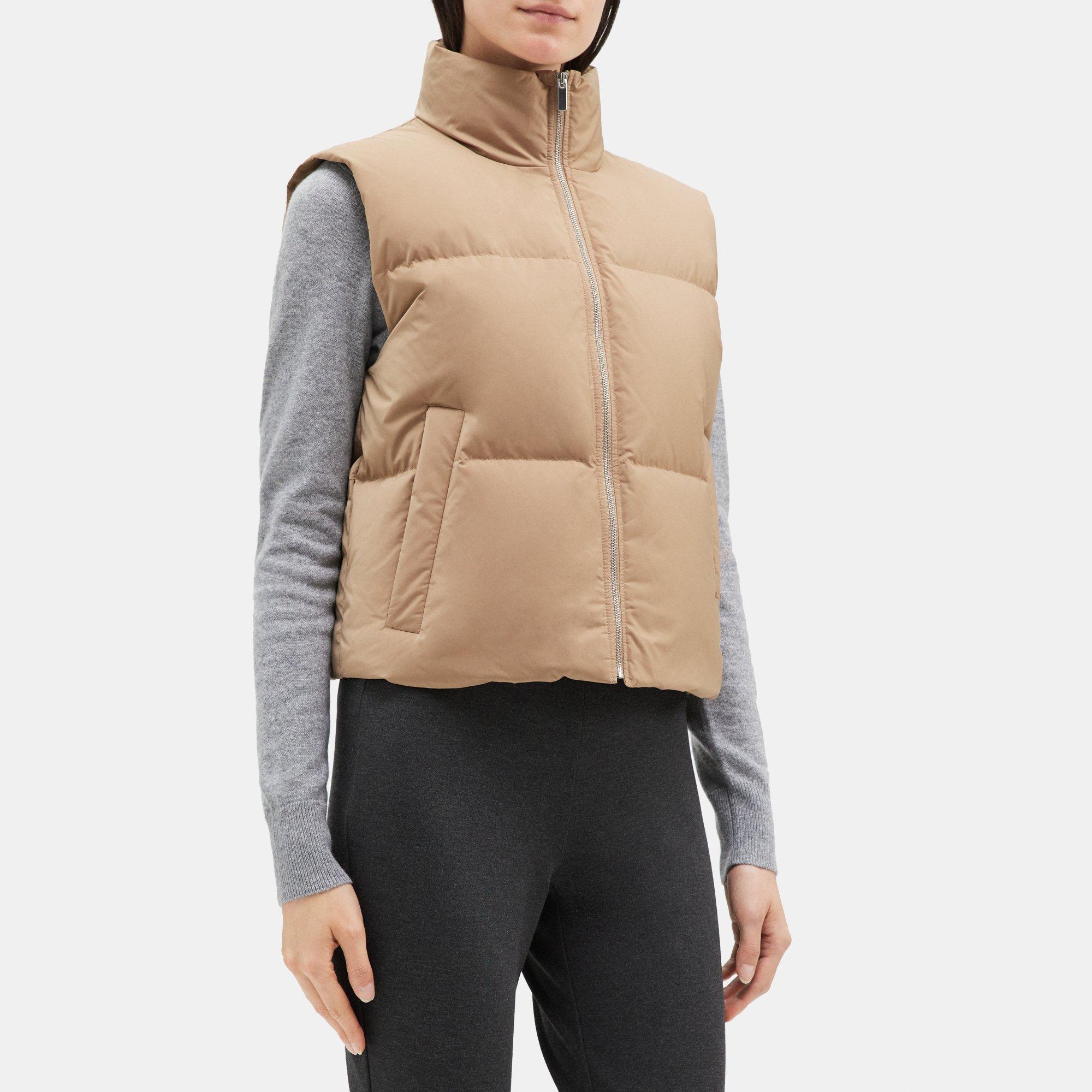 Black Tie Side Hooded Cropped Puffer Vest – IRHAZ