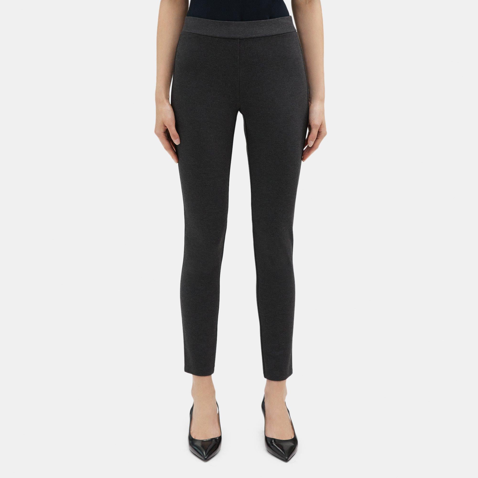 띠어리 Theory Legging in Heathered Stretch Knit Ponte,CHARCOAL