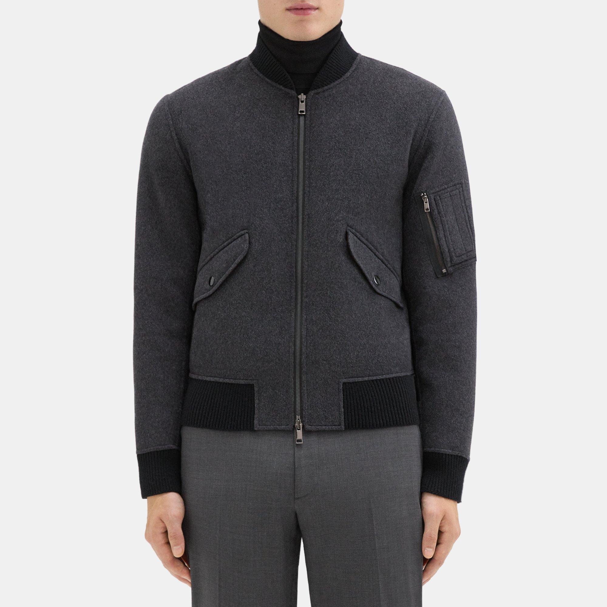 Double-Face Wool-Cashmere Flight Bomber Jacket | Theory