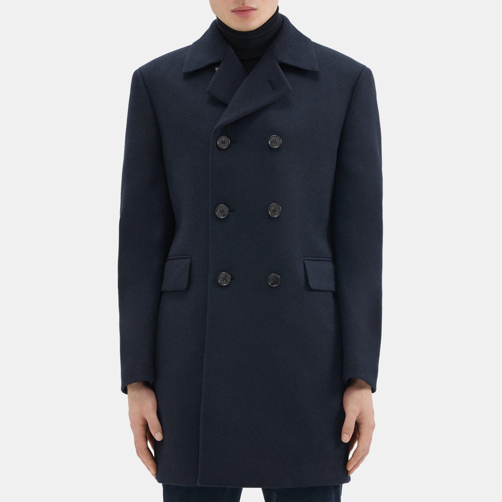 띠어리 Theory Krasner Double-Breasted Coat in Recycled Wool-Blend Melton,BALTIC