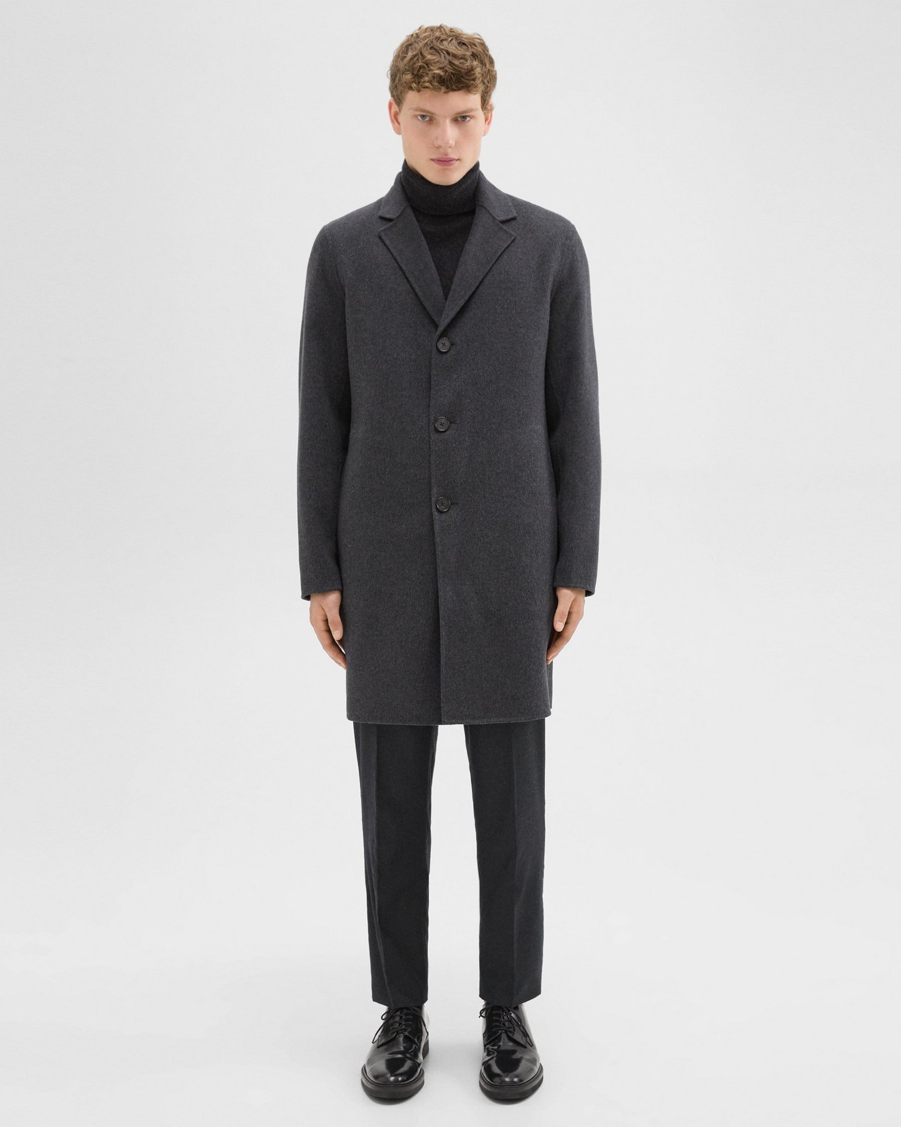 띠어리 Theory Almec Coat in Double-Face Wool-Cashmere,DARK CHARCOAL MELANGE