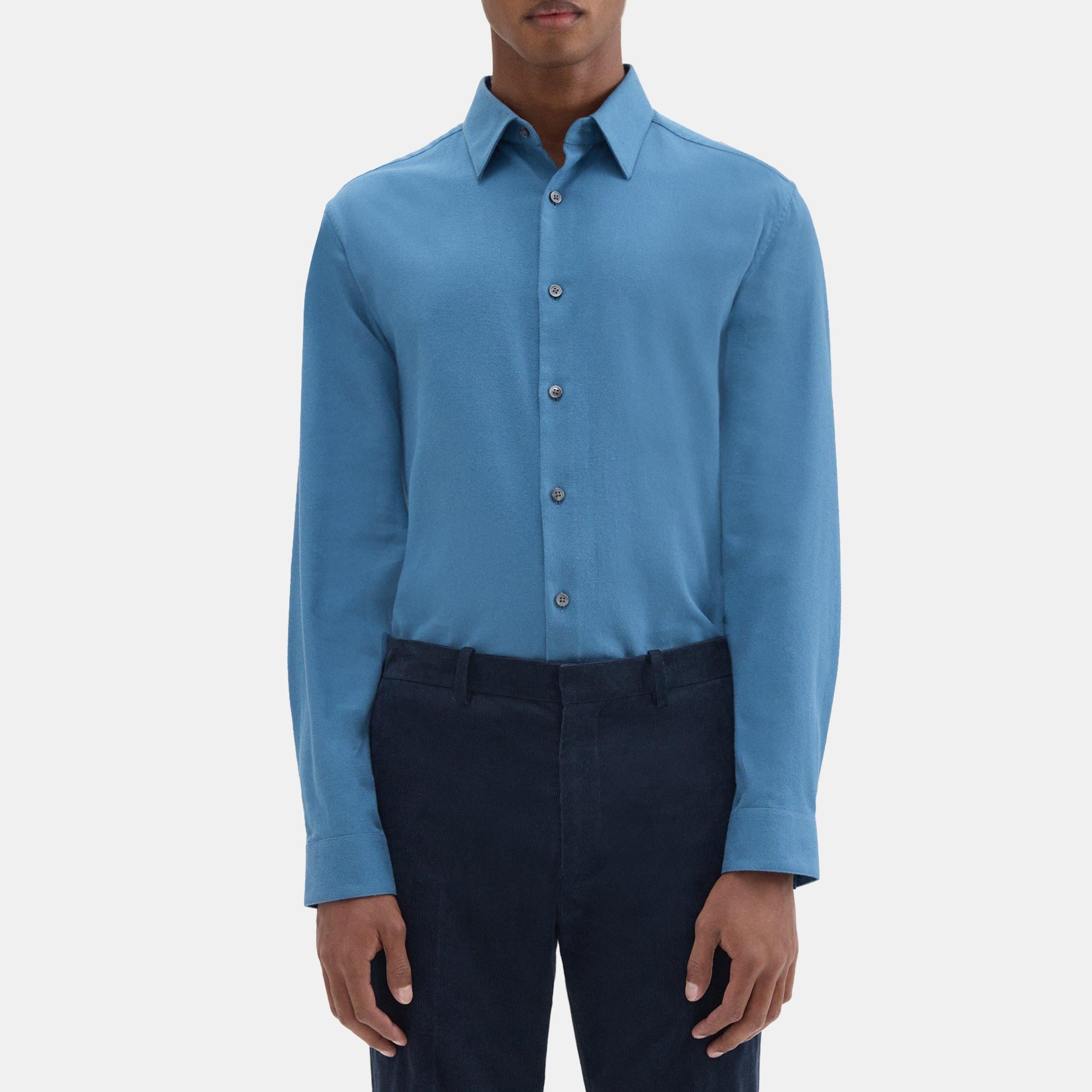띠어리 Theory Irving Shirt in Cotton Flannel,STELLAR