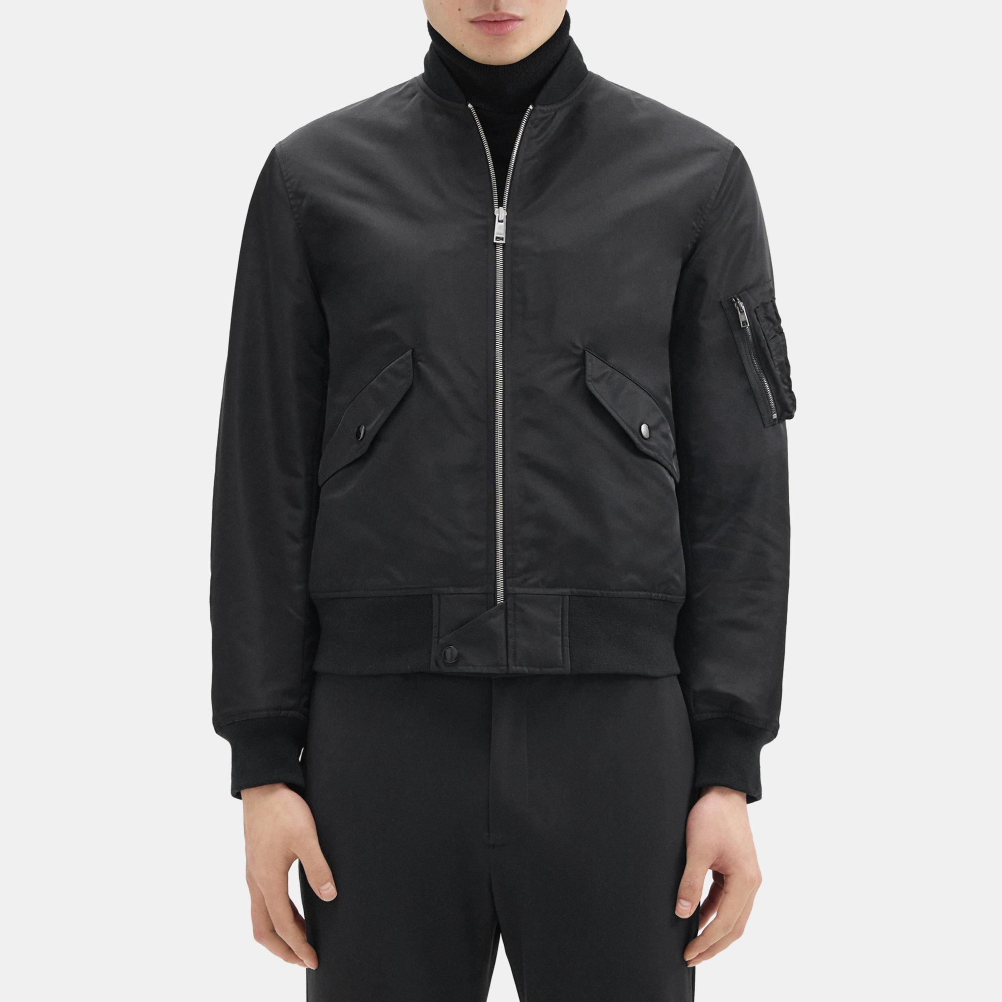 Recycled Nylon Flight Bomber Puffer Jacket | Theory Outlet