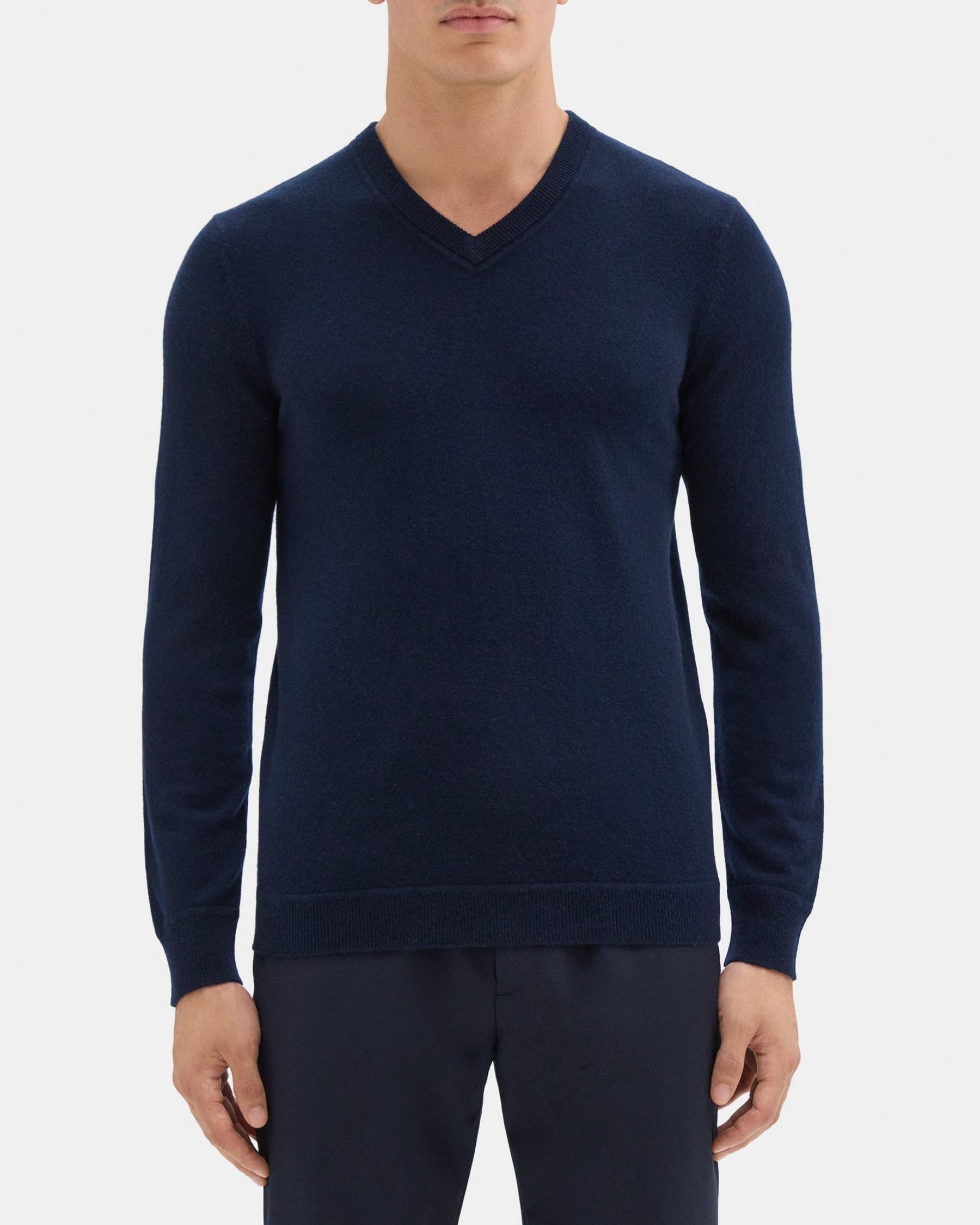 띠어리 Theory V-Neck Sweater in Cashmere,BALTIC