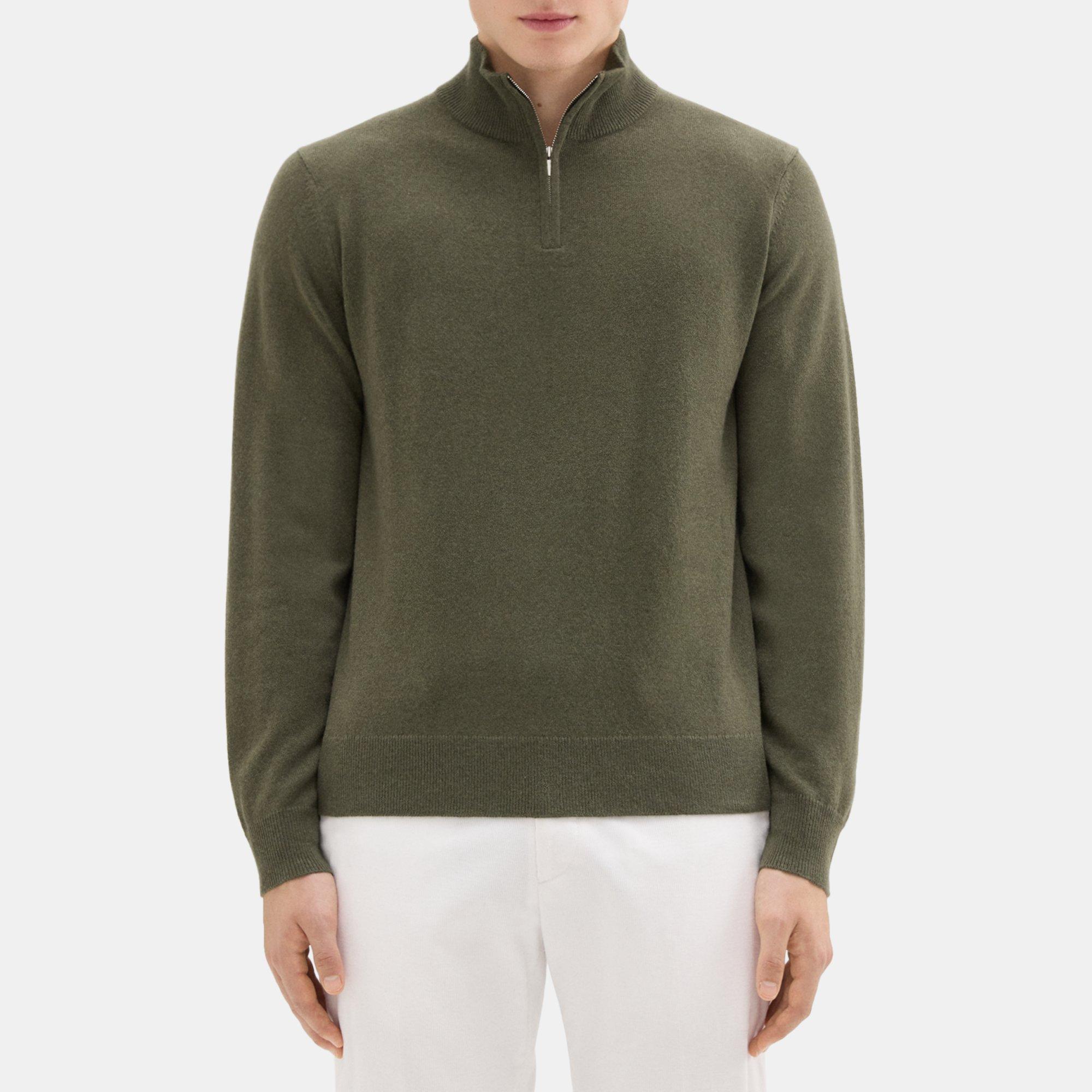 띠어리 Theory Hilles Quarter-Zip Sweater in Cashmere,UNIFORM