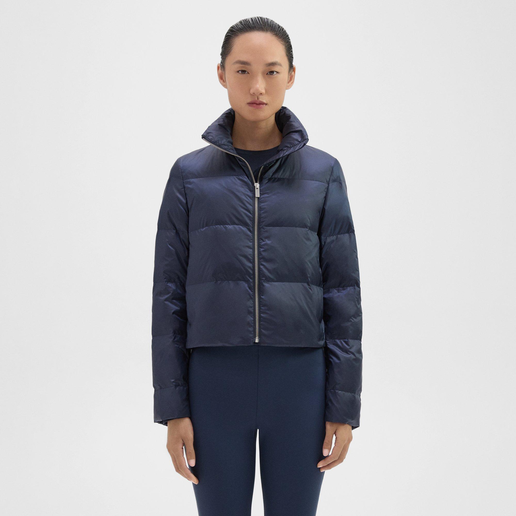 Recycled Nylon Cropped Puffer Jacket | Theory