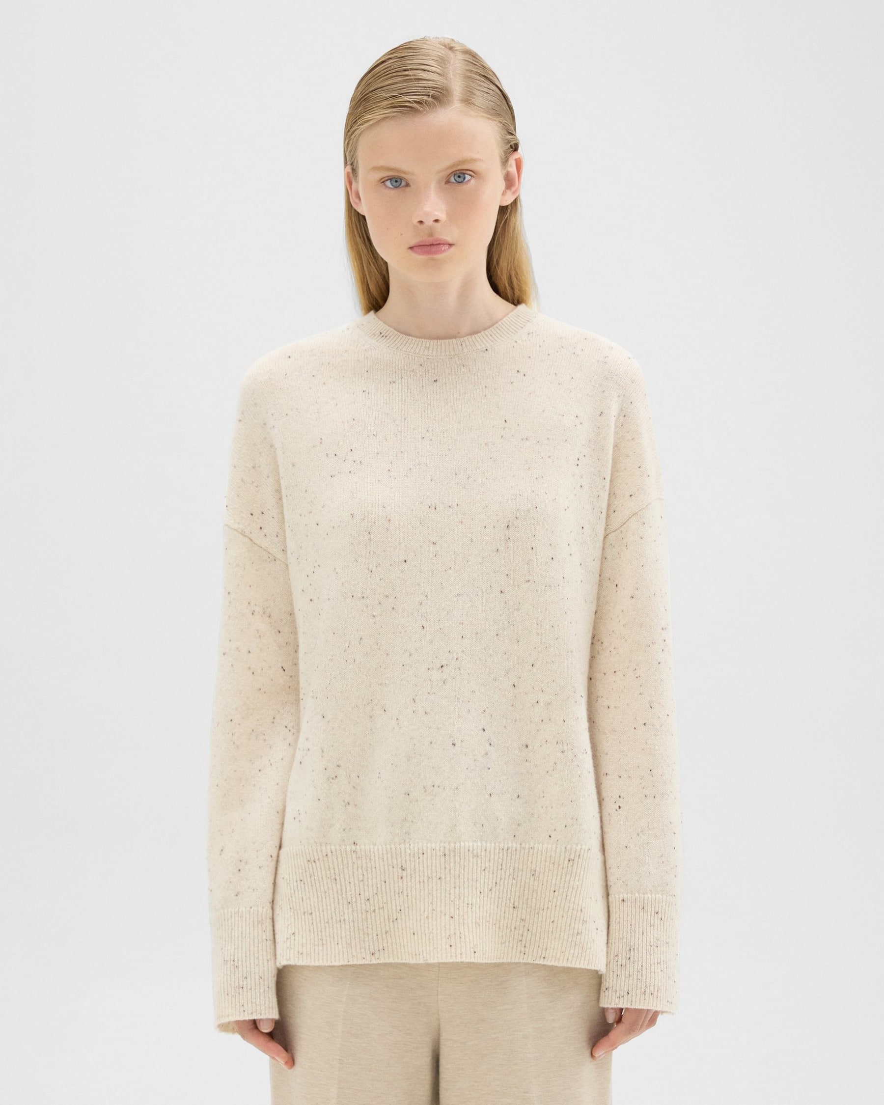 띠어리 Theory Karenia Sweater in Donegal Wool-Cashmere,CREAM MULTI