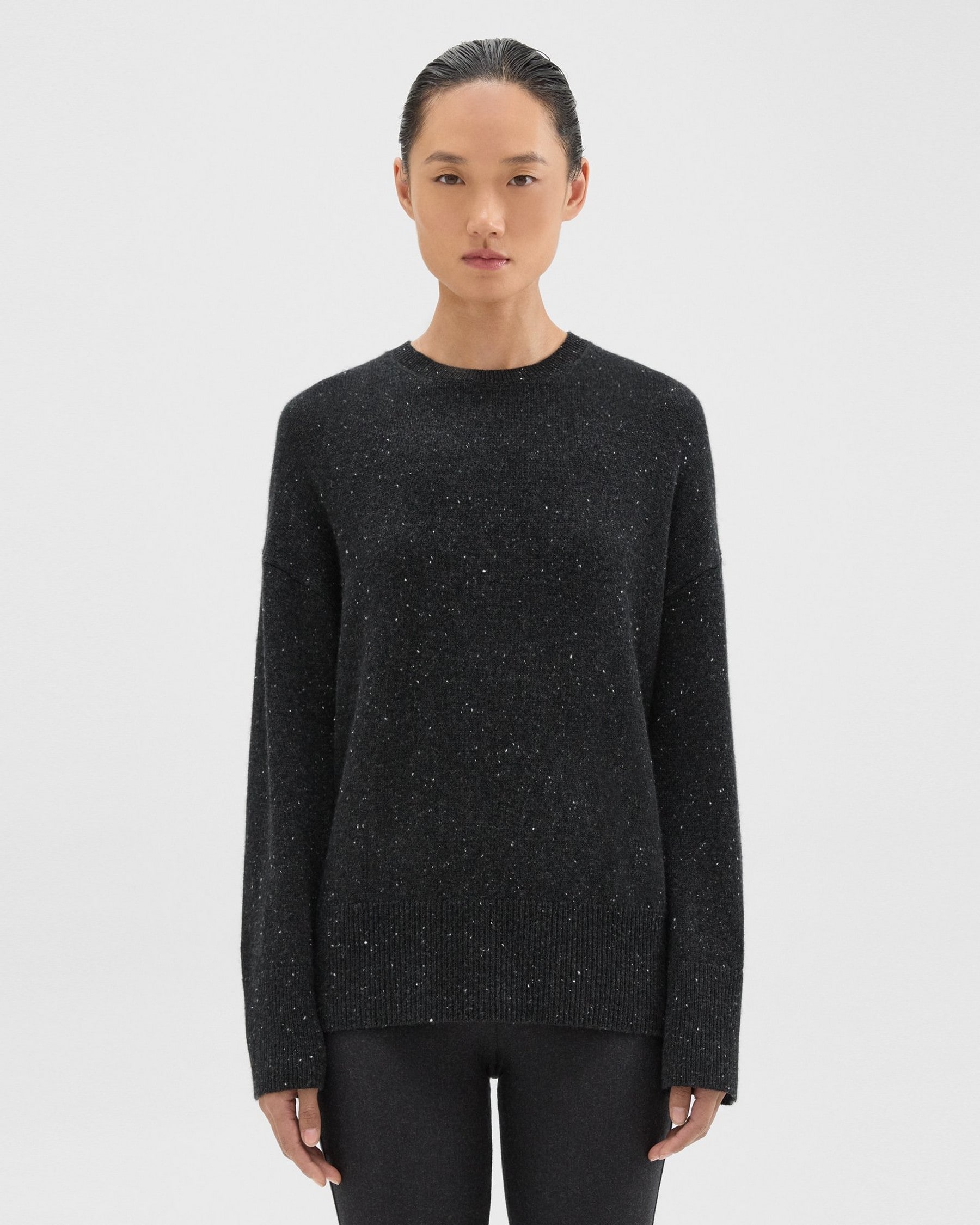 띠어리 Theory Karenia Sweater in Donegal Wool-Cashmere,CHARCOAL MULTI