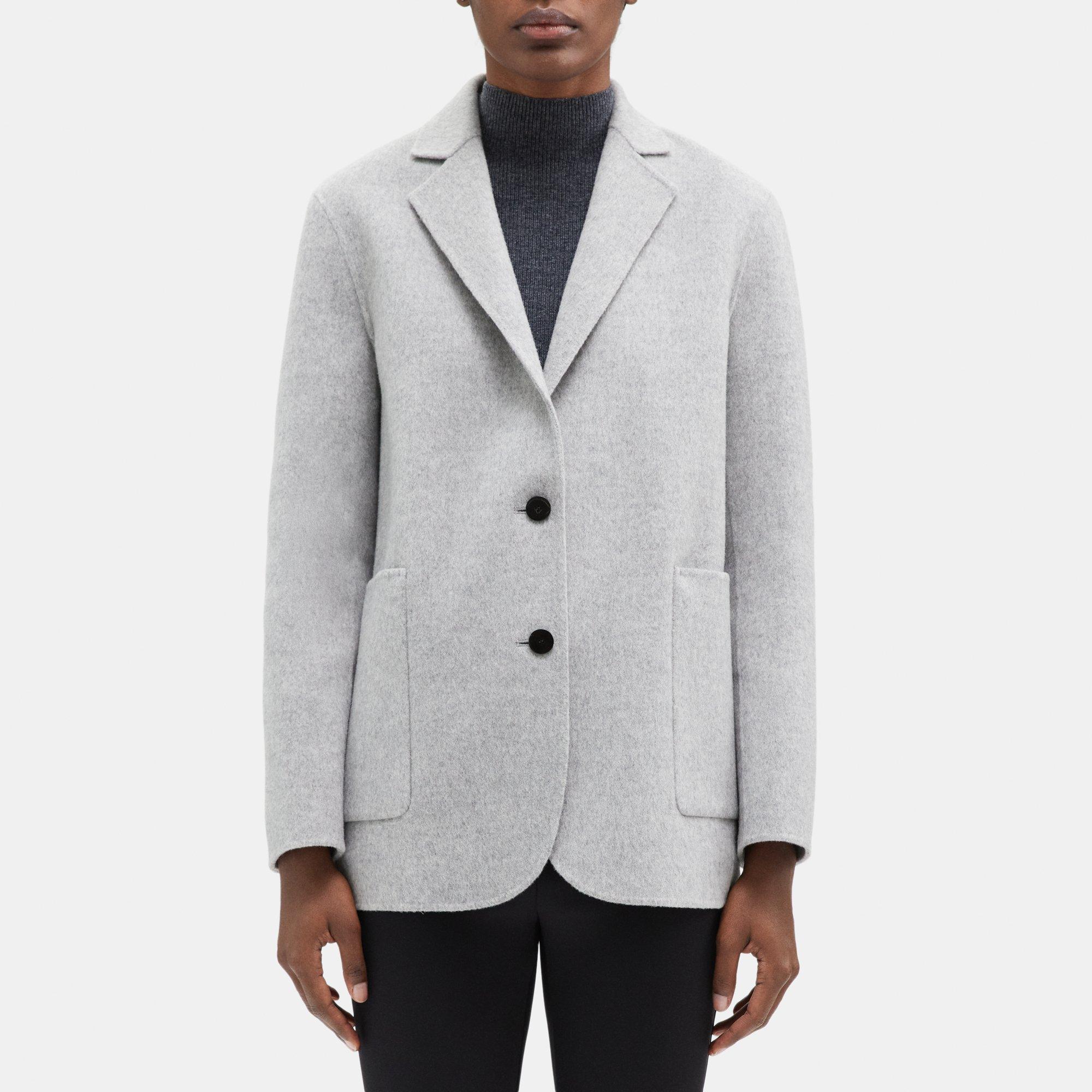 Double-Face Wool-Cashmere Oversized Blazer | Theory Outlet