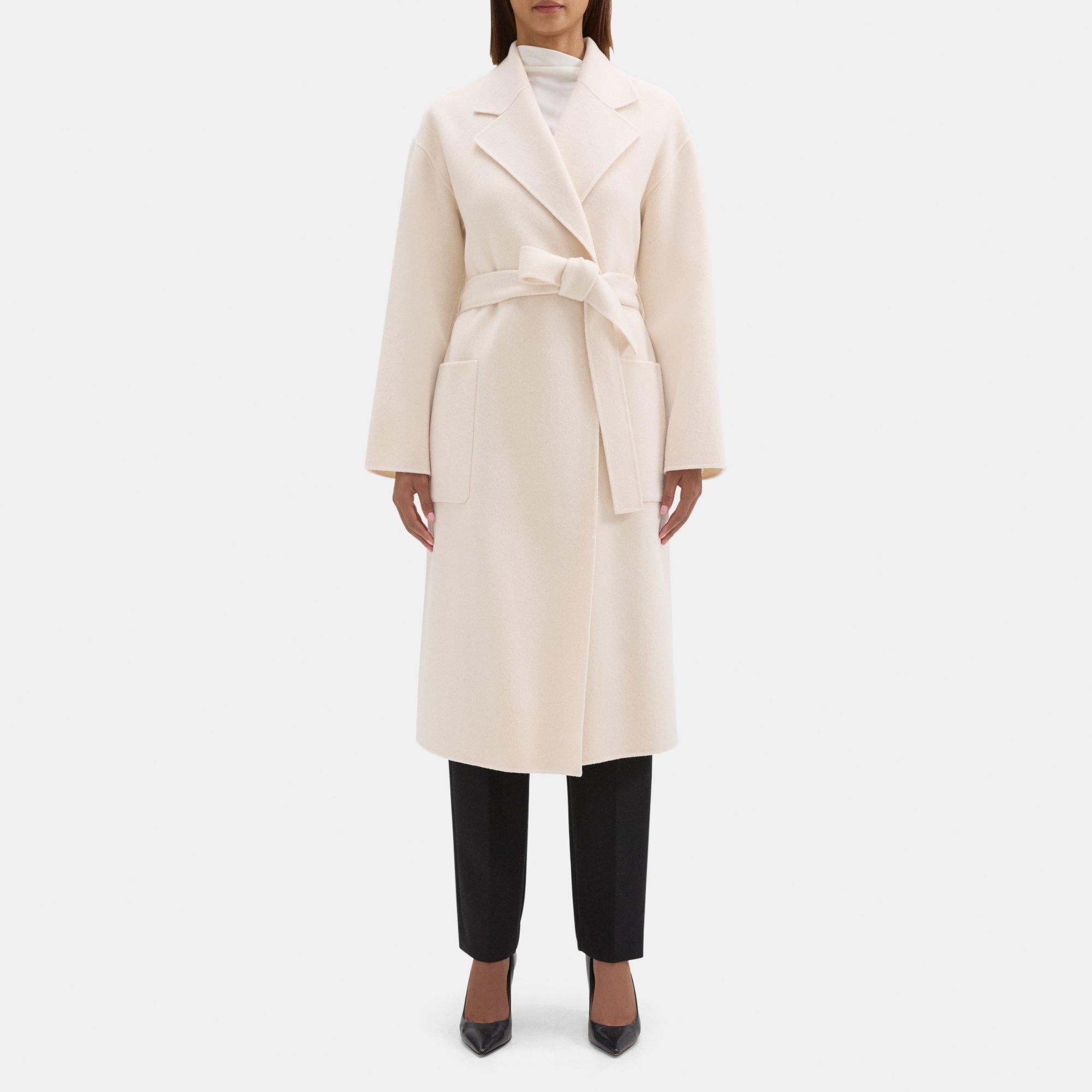 띠어리 Theory Robe Coat in Double-Face Wool-Cashmere,WHEAT