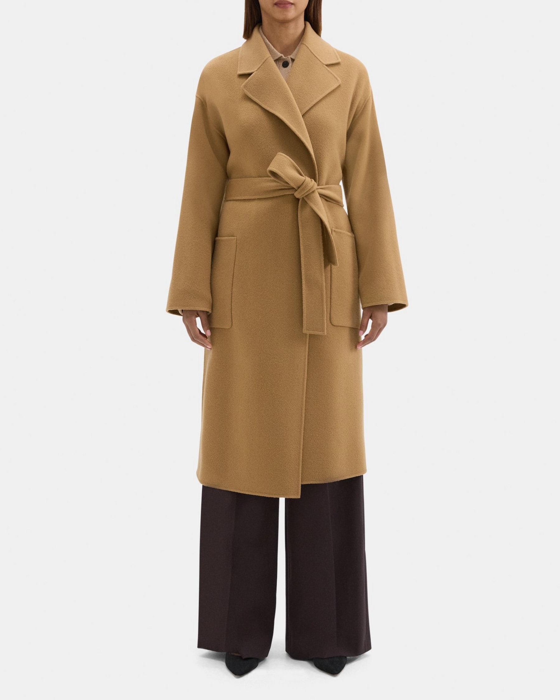띠어리 Theory Robe Coat in Double-Face Wool-Cashmere,BUCKWHEAT