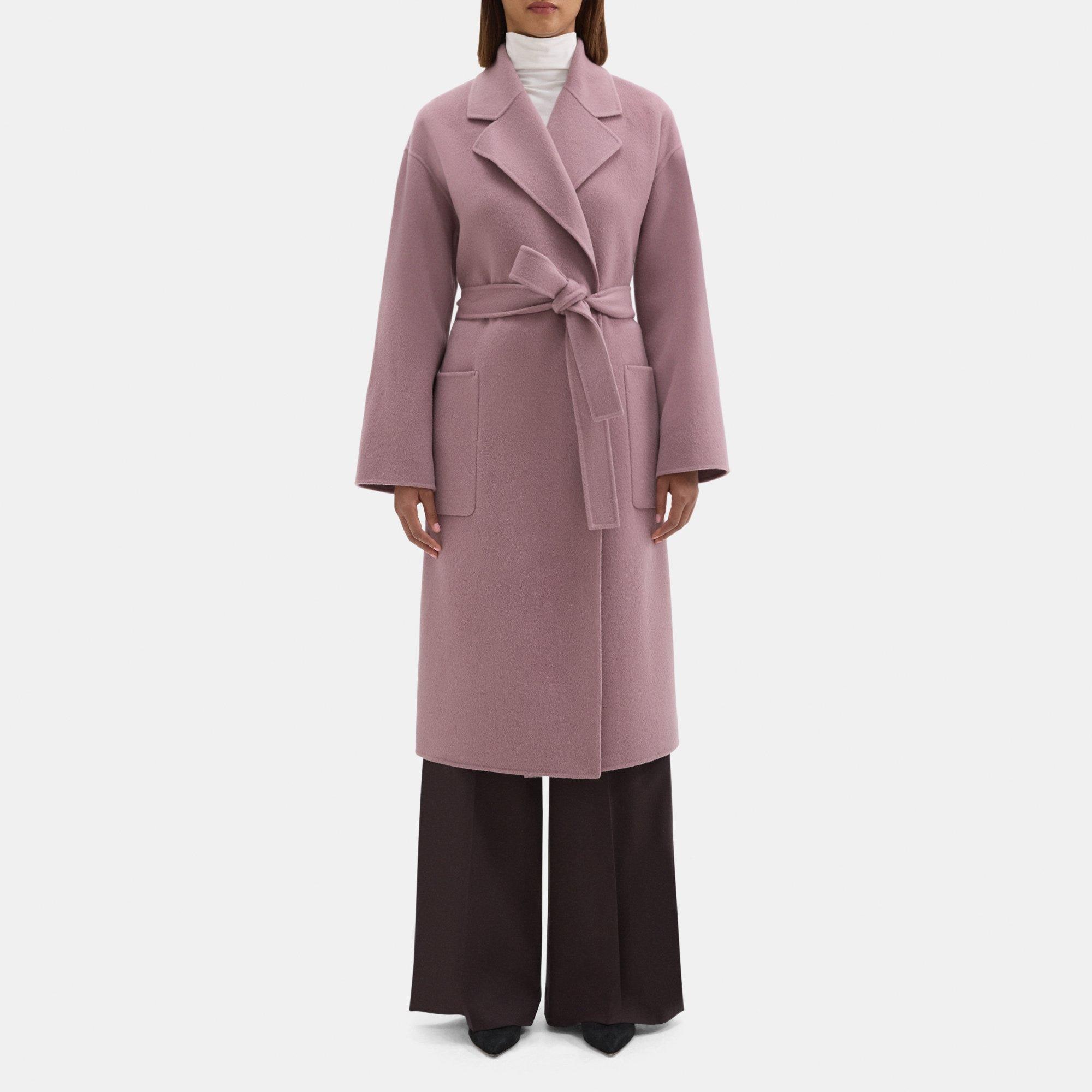 띠어리 Theory Robe Coat in Double-Face Wool-Cashmere,PLUM MELANGE