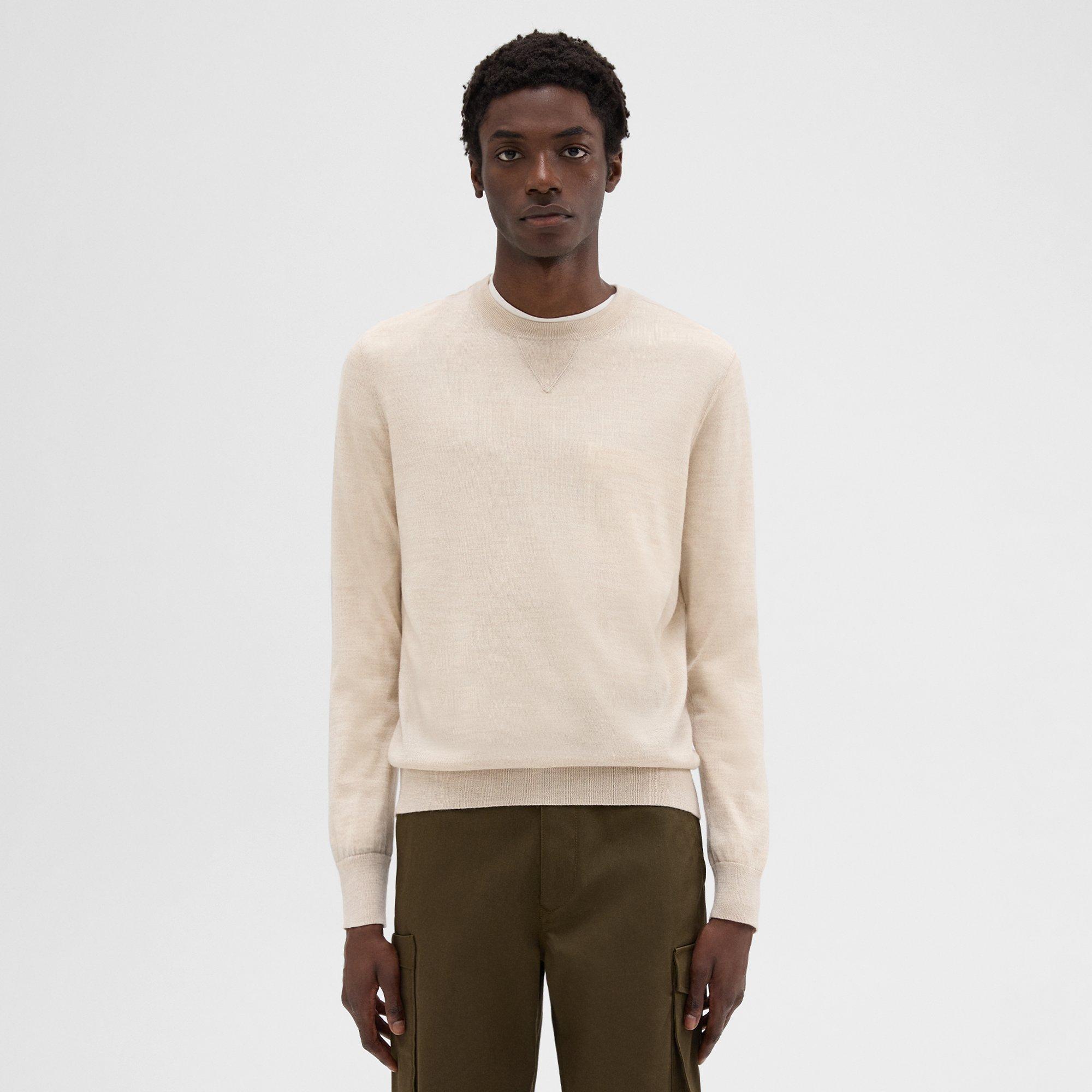 띠어리 Theory Nylon-Wool Combo Sweater,CLASSIC KHAKI/SAND