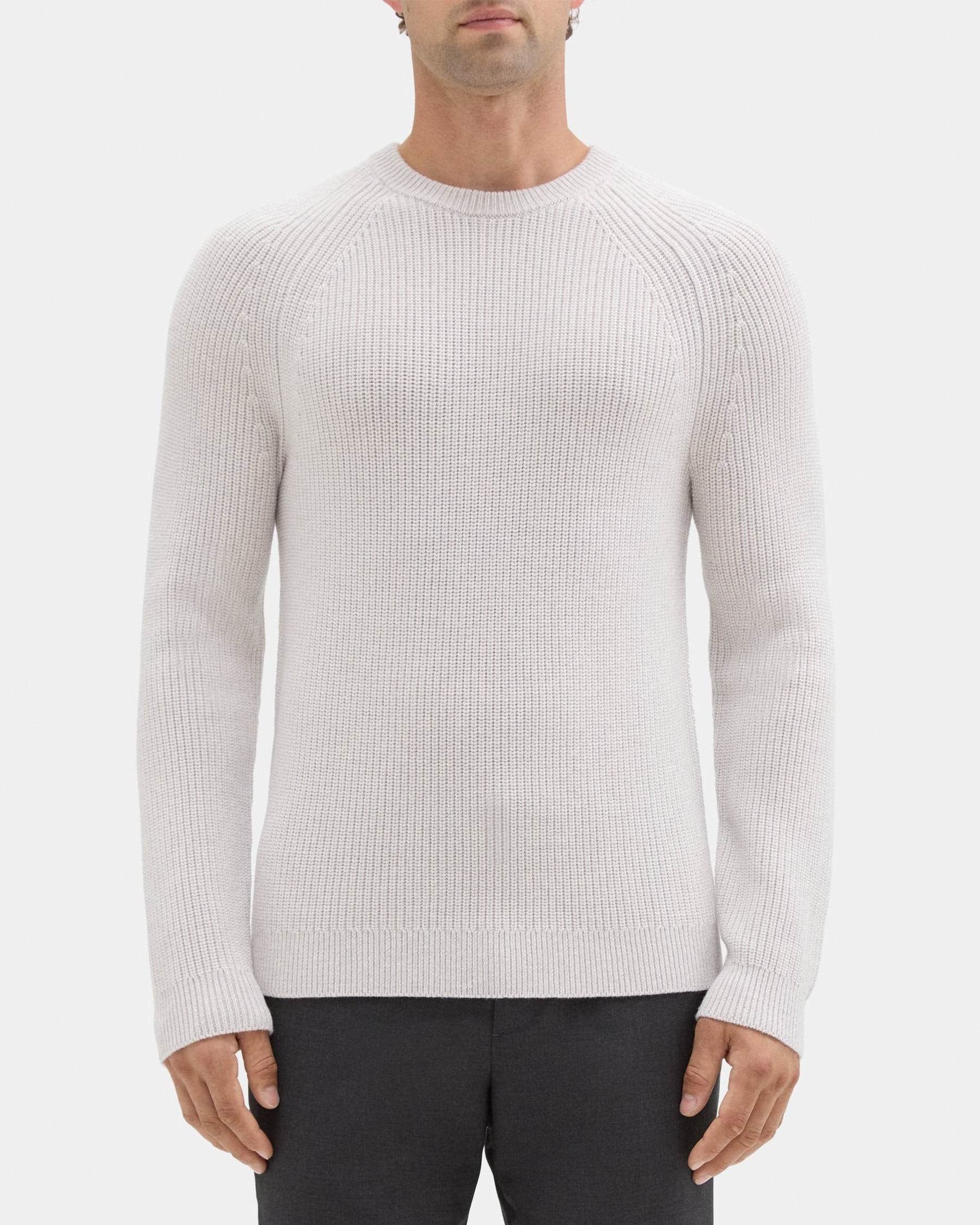 띠어리 Theory Crewneck Sweater in Merino Wool,P러쉬 LUSH/WHITE