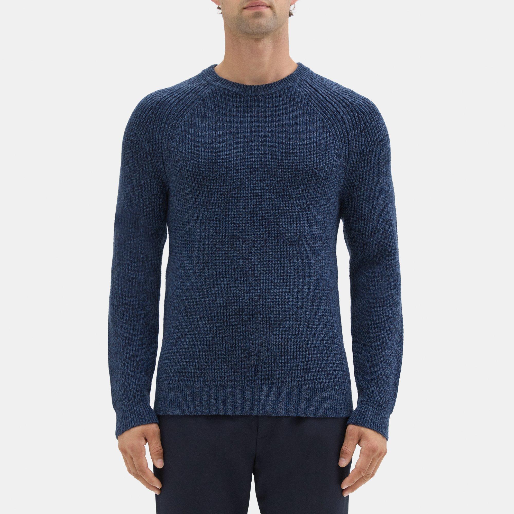 띠어리 Theory Crewneck Sweater in Merino Wool,AIRFORCE/BALTIC