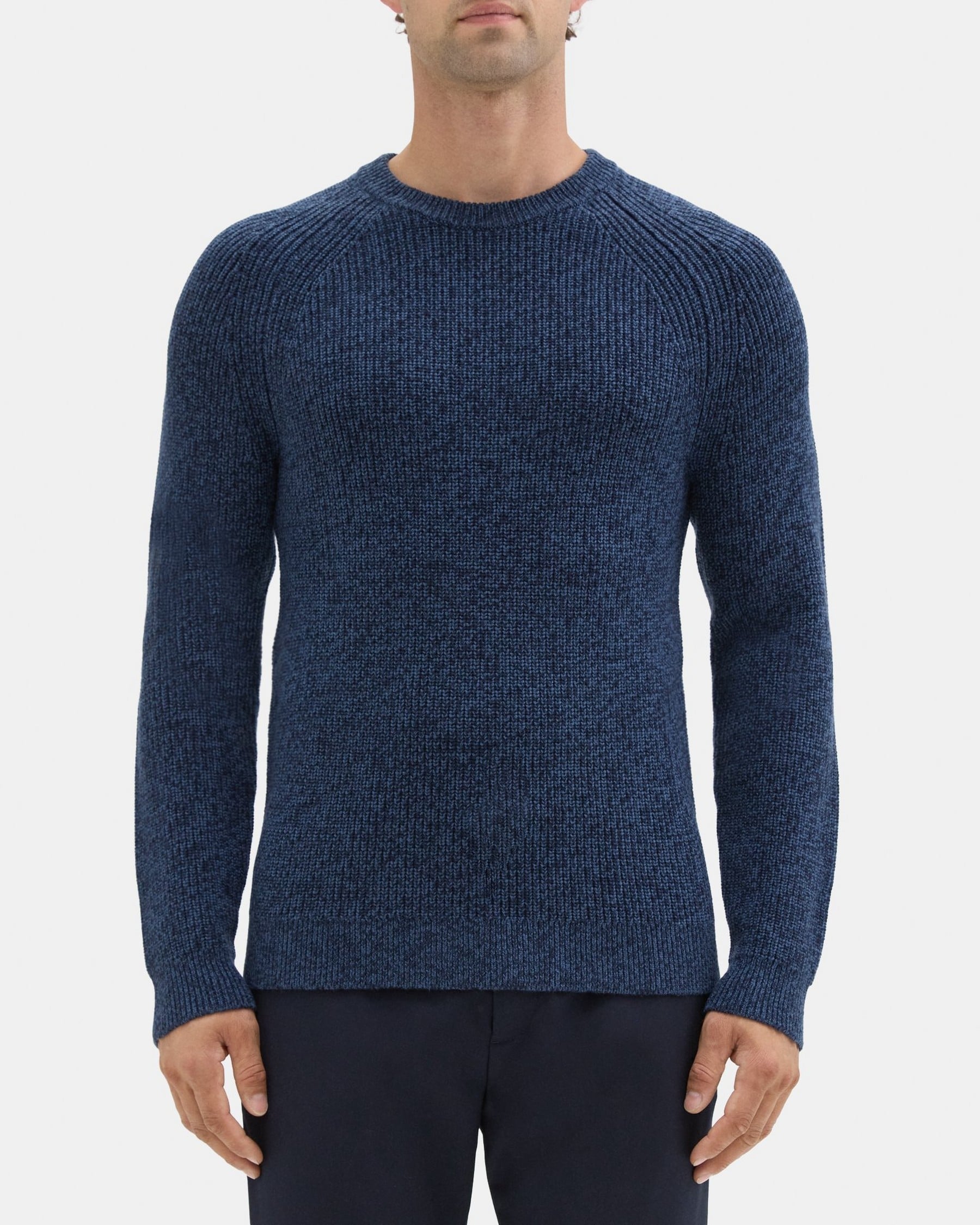 띠어리 Theory Crewneck Sweater in Merino Wool,AIRFORCE/BALTIC