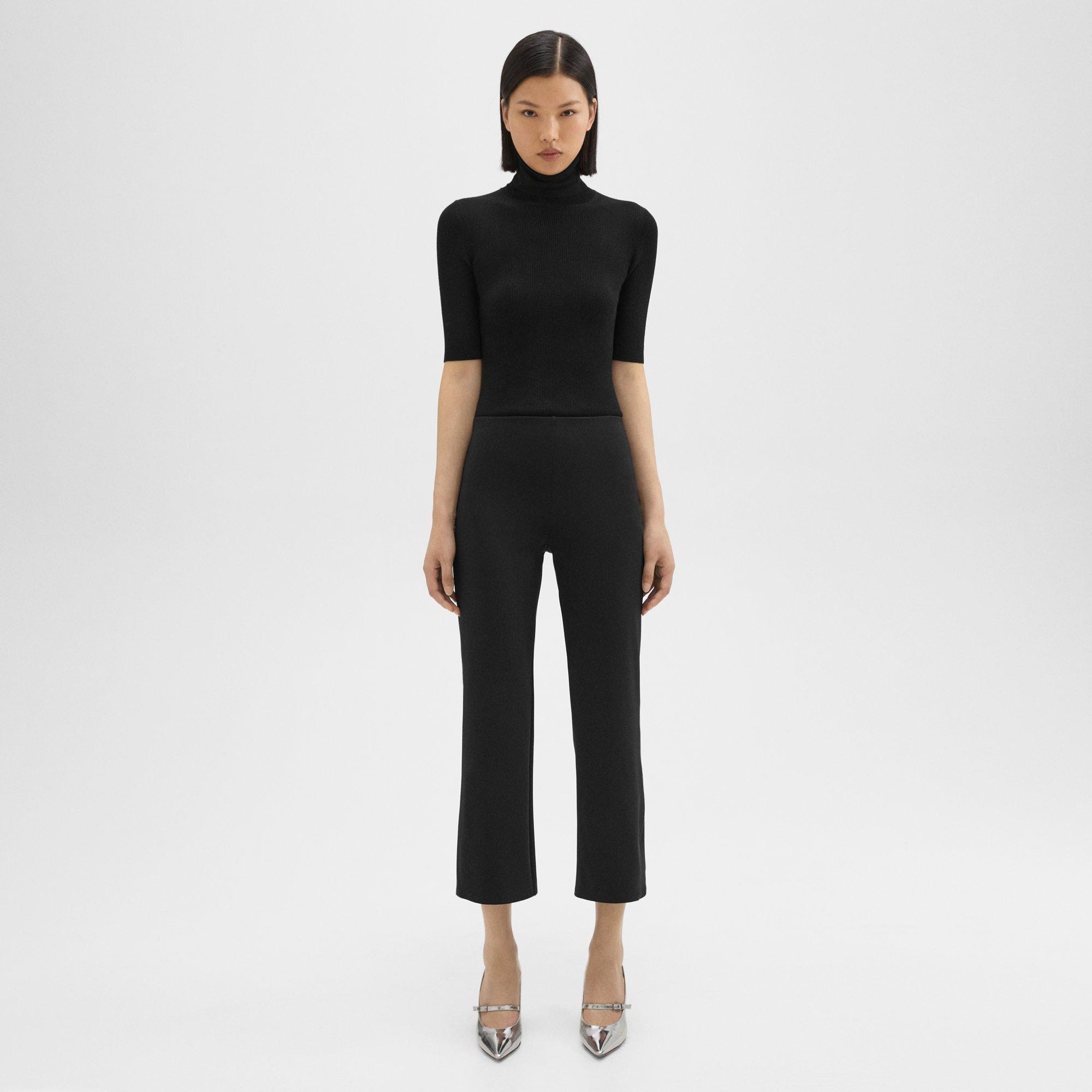 띠어리 Theory Cropped Kick Pant in Scuba,BLACK