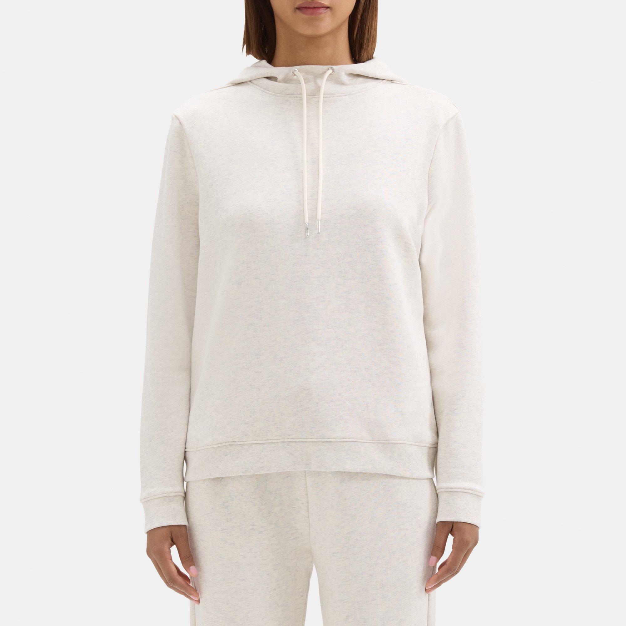 Theory Mock Neck Hoodie in Cotton Terry