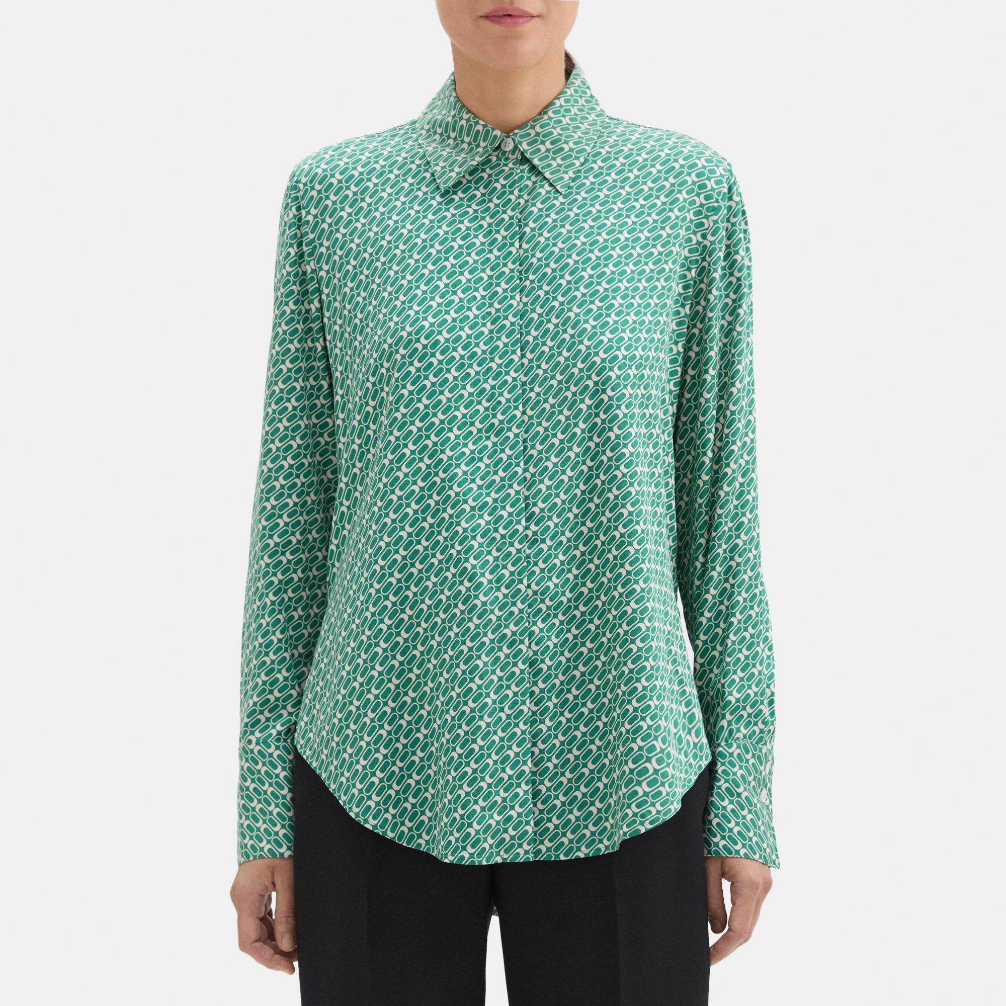 Theory Relaxed Shirt in Pattern Viscose