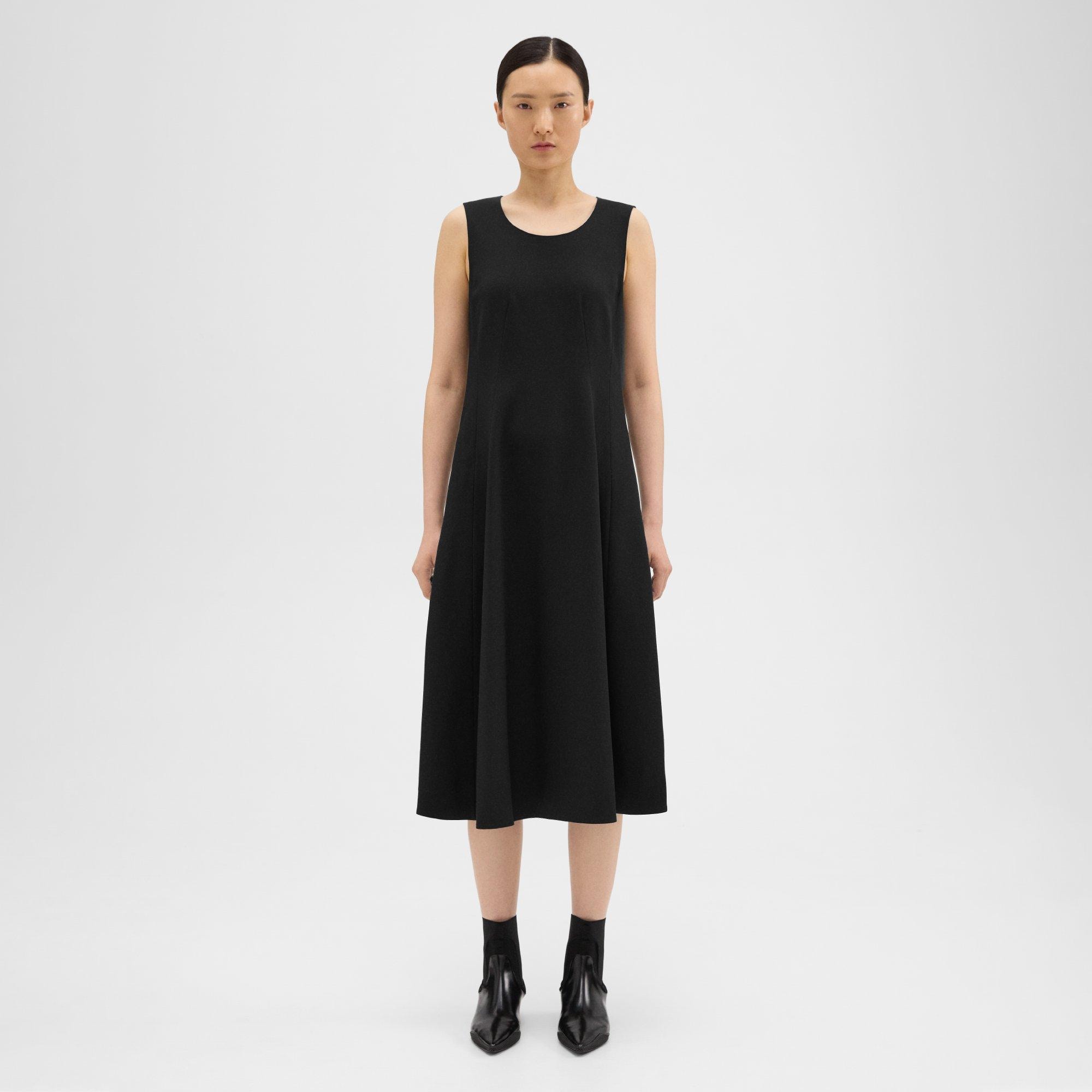 띠어리 Theory Wool-Viscose Tank Dress,BLACK