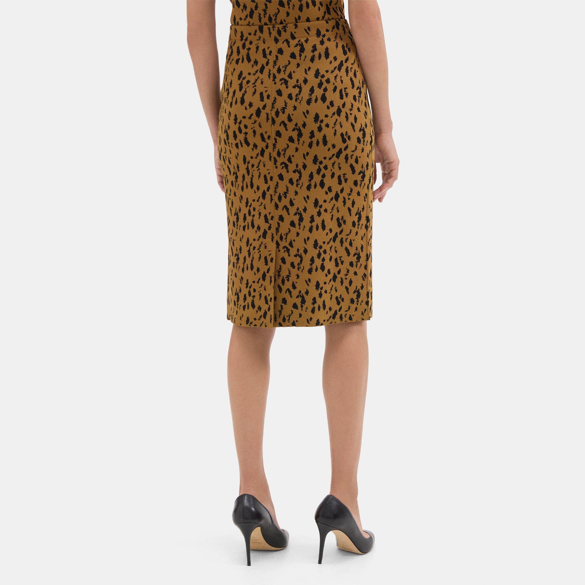 Jacquard Pencil Skirt in Compact Stretch Knit