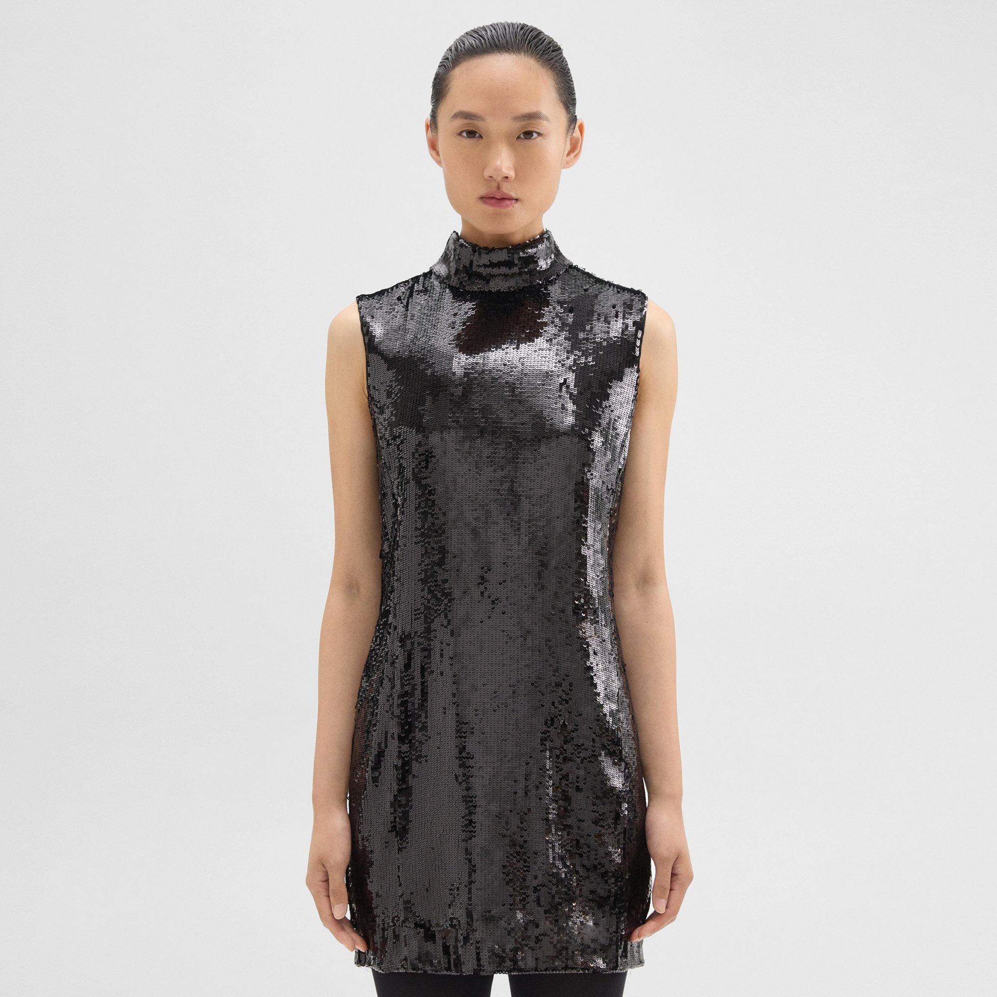 띠어리 Theory Shift Dress in Recycled Sequins,BLACK